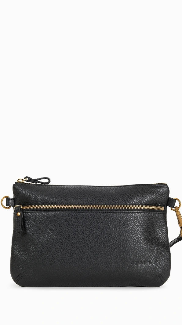 POCHETTE ZIPPEE NAT ET NIN VICKY NOIR GRAINE