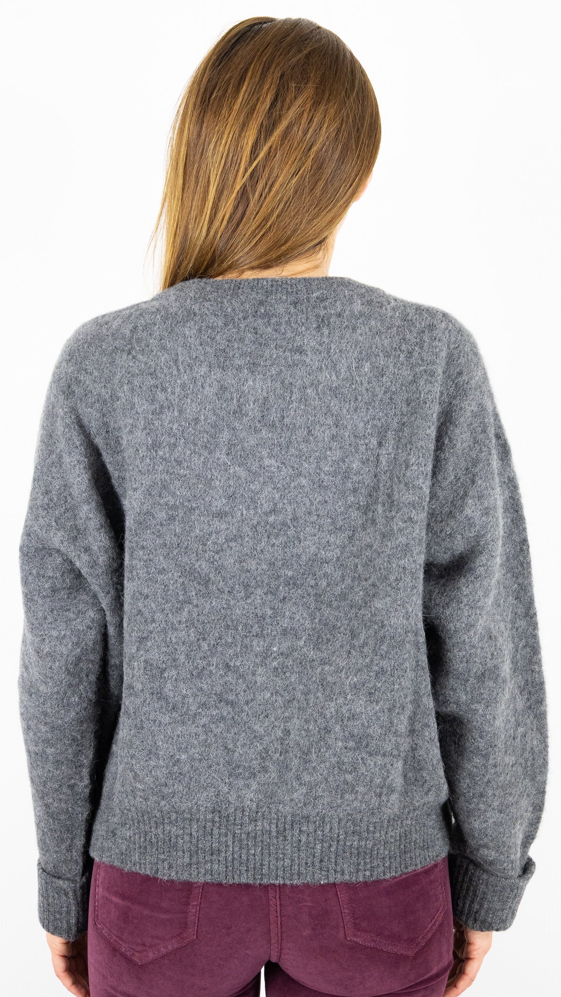 PULL EN ALPAGA COL ROND AMERICAN VINTAGE VITOW VITO18E#COLOR_ACIER/GRIS