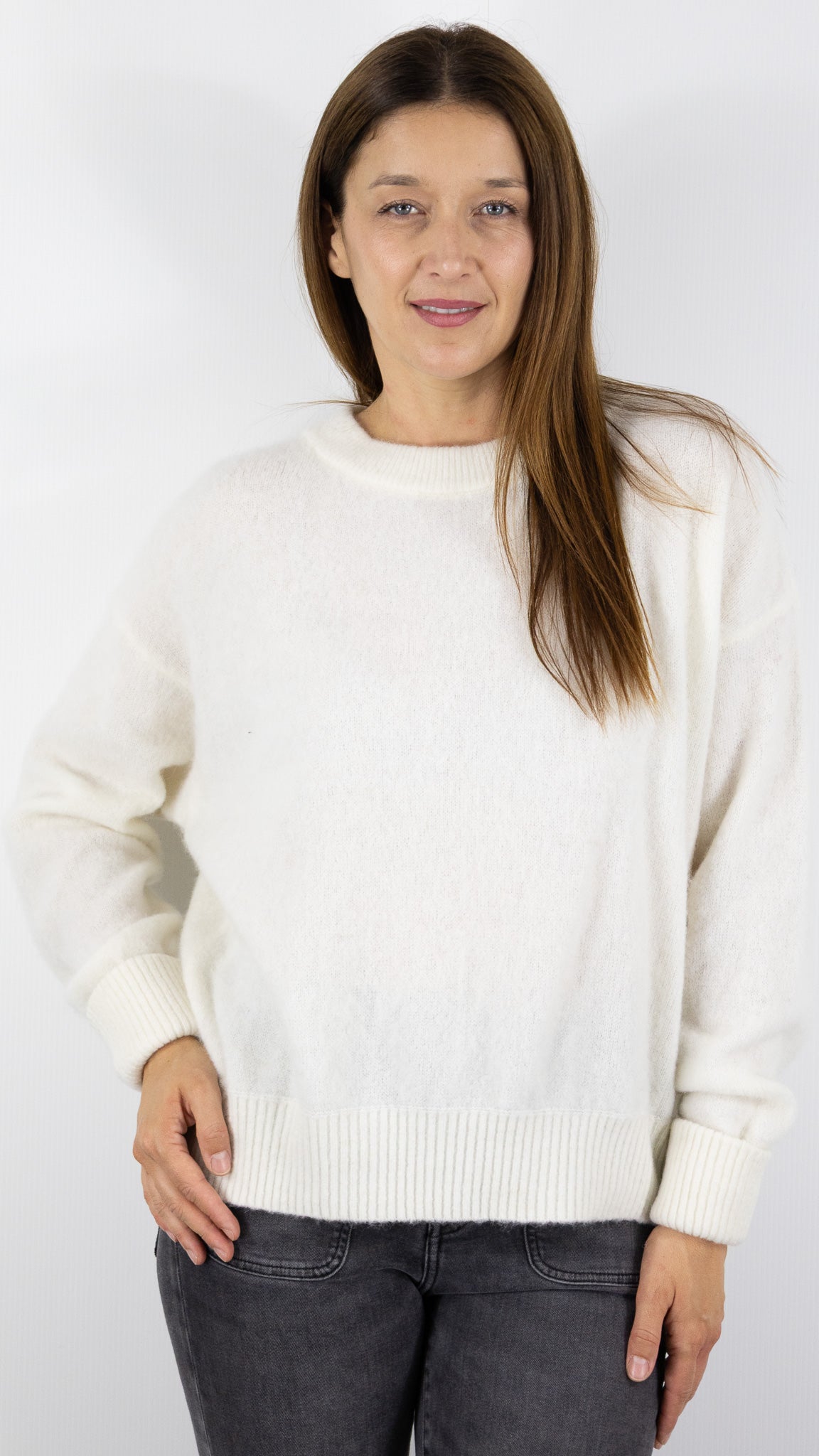 PULL EN ALPAGA COL ROND AMERICAN VINTAGE VITOW VITO18E#COLOR_BLANC