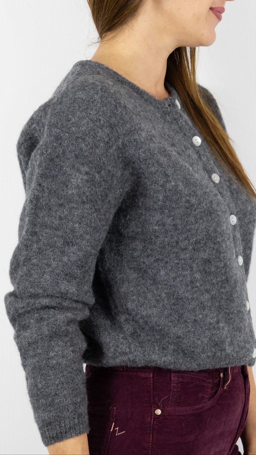 CARDIGAN EN ALPAGA AMERICAN VINTAGE VITOW VITO19E#COLOR_ACIER CHINE