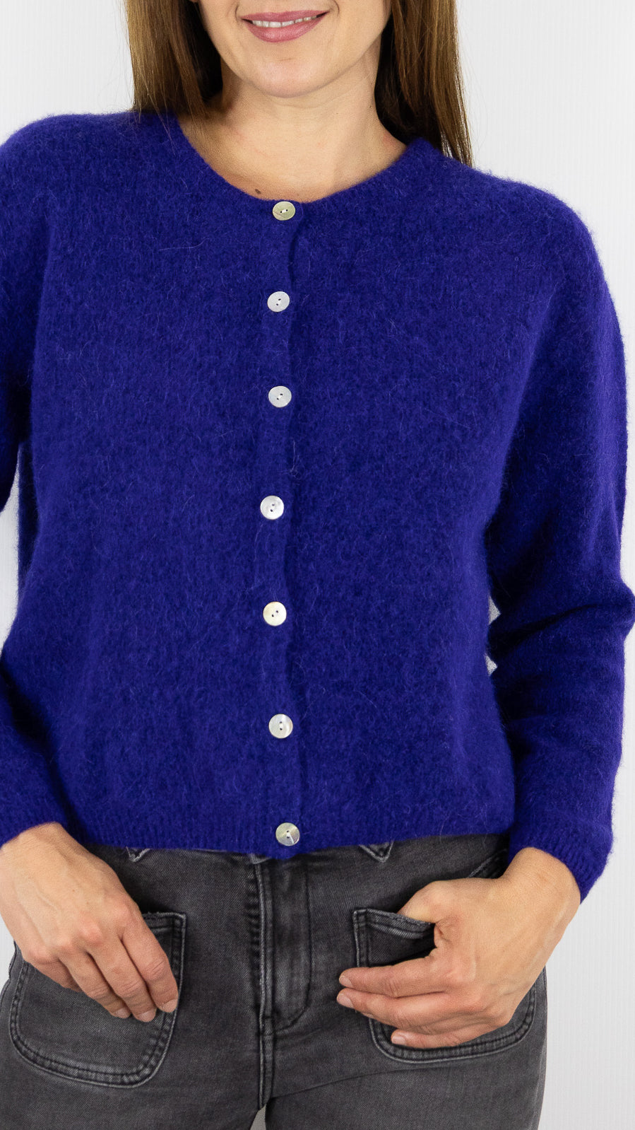 CARDIGAN EN ALPAGA AMERICAN VINTAGE VITOW VITO19E#COLOR_AUBERGINE