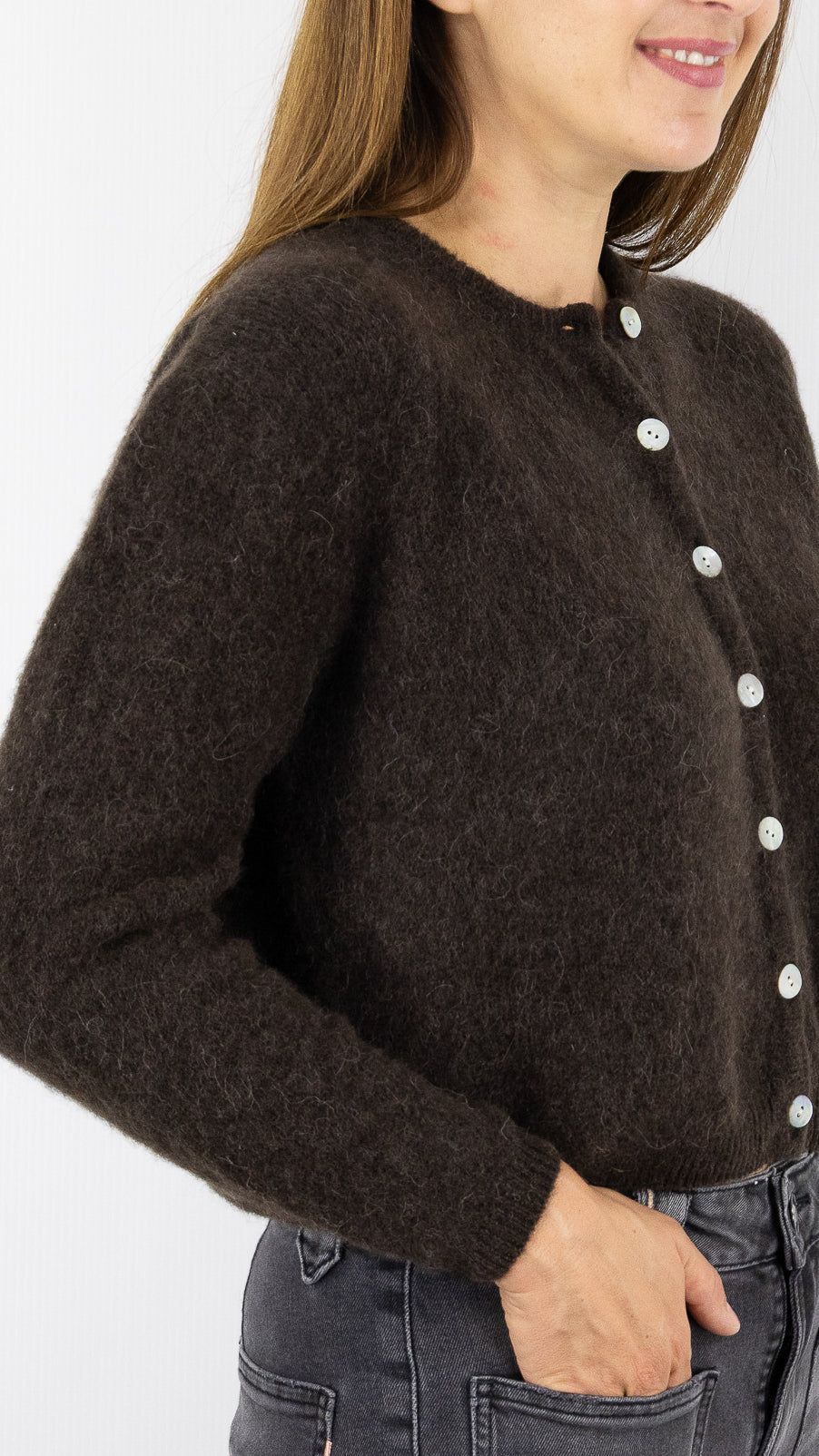 CARDIGAN EN ALPAGA AMERICAN VINTAGE VITOW VITO19E#COLOR_CAFE