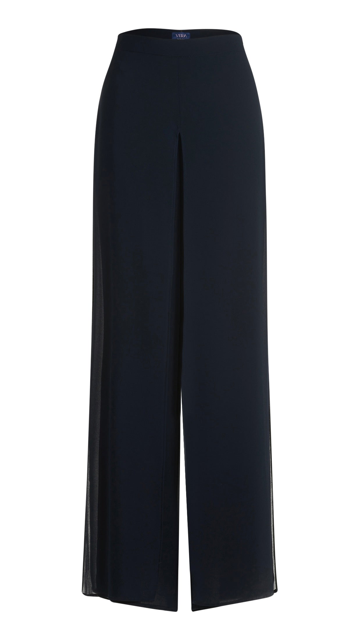PANTALON DE CEREMONIE LARGE EN VOILE MARINE VERA MONT 0398/4825