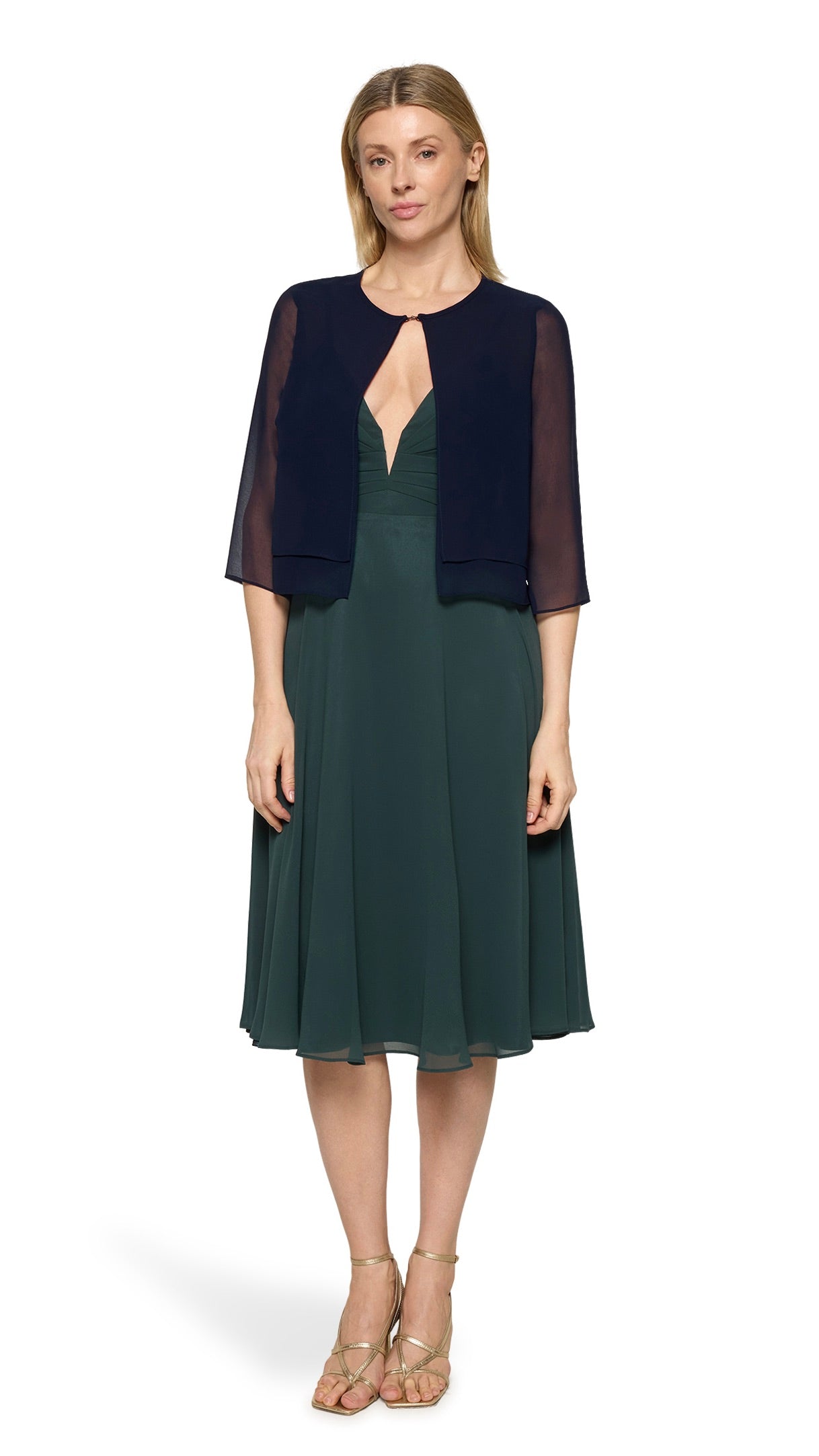 BOLERO VESTE EN VOILE MARINE VERA MONT 4006/4000