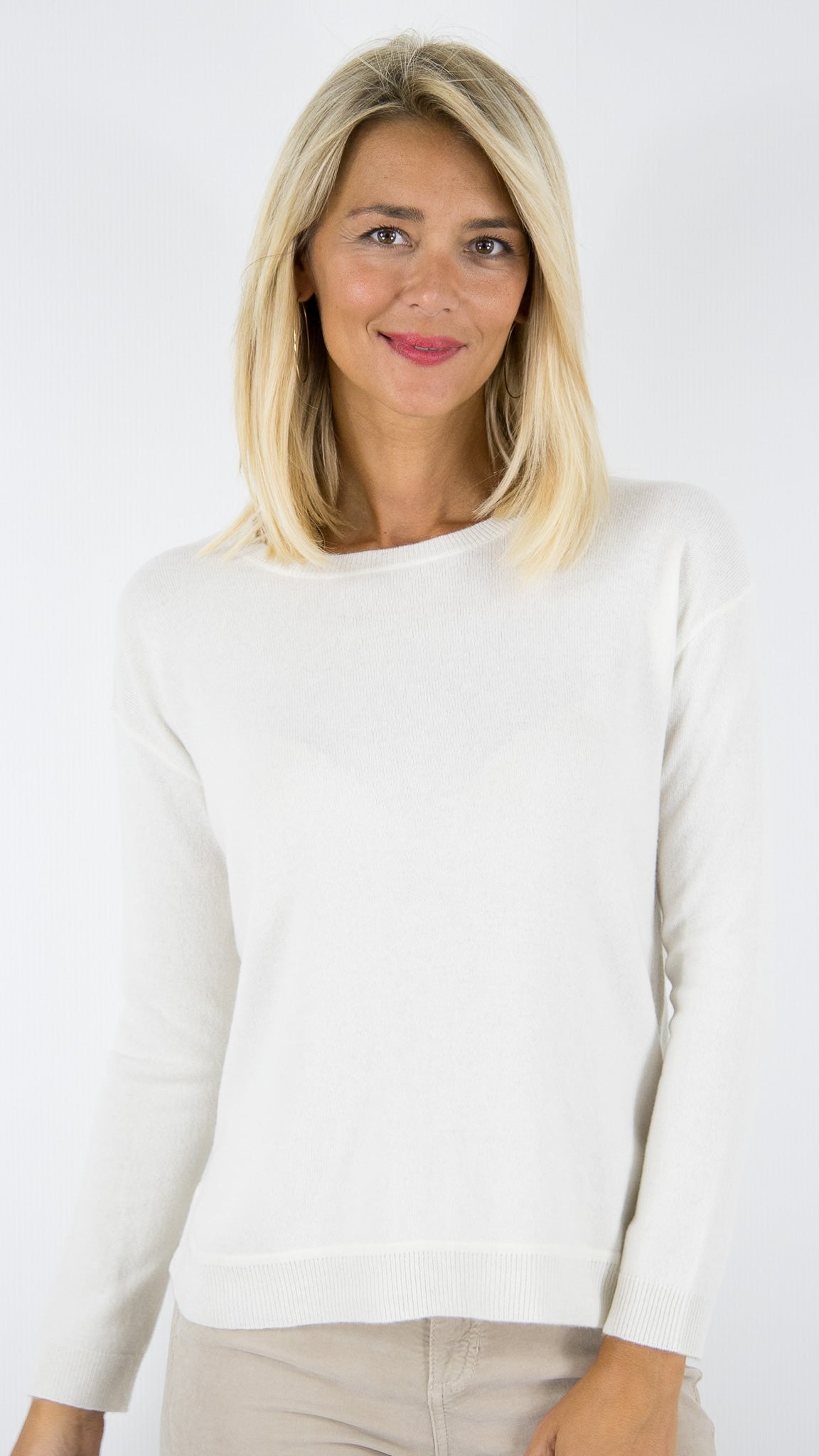 PULL EN CACHEMIRE POUR FEMME ESTHEME WES20A33H#COLOR_8322/CREME