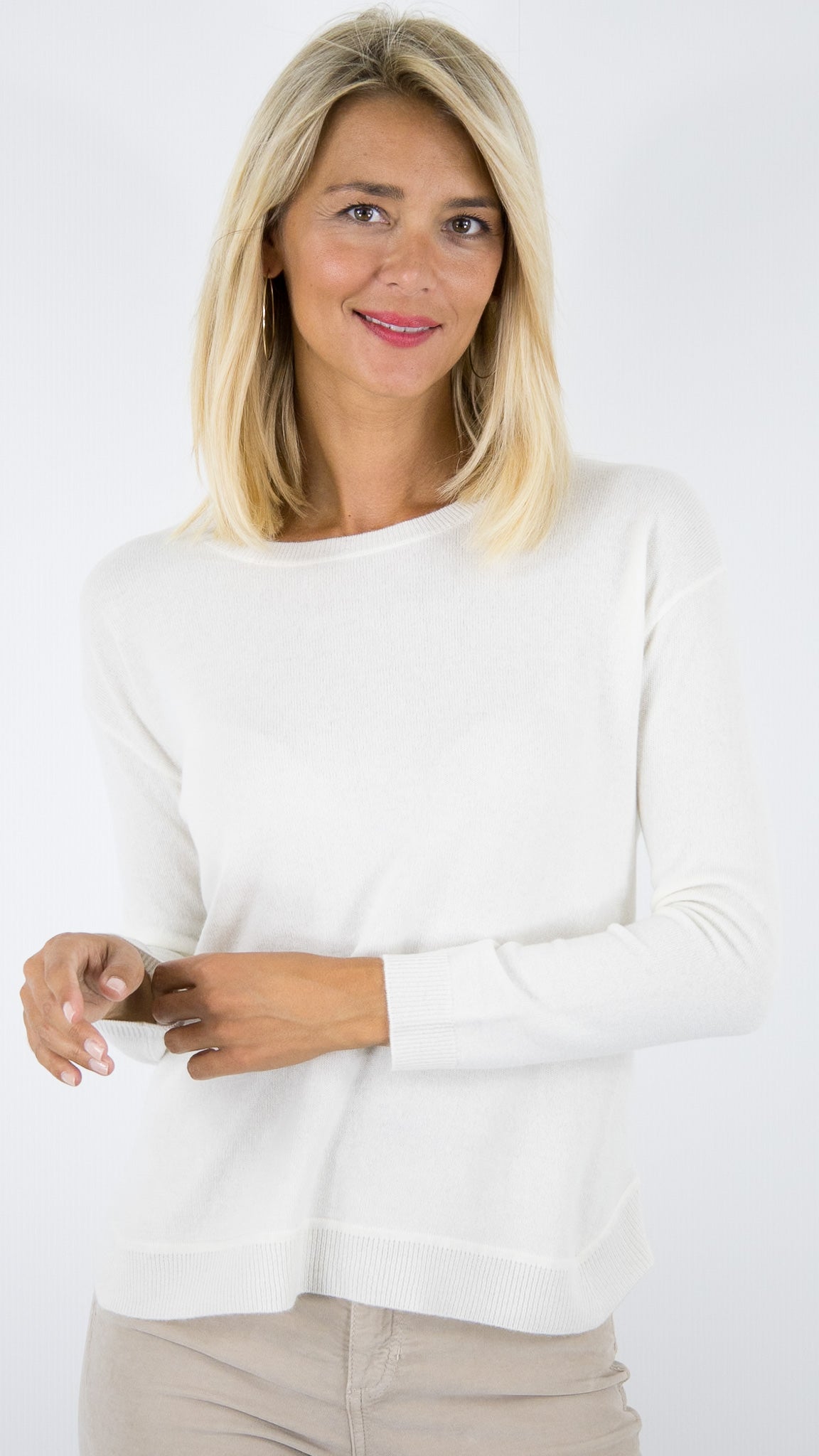 PULL EN CACHEMIRE POUR FEMME ESTHEME WES20A33H#COLOR_8322/CREME