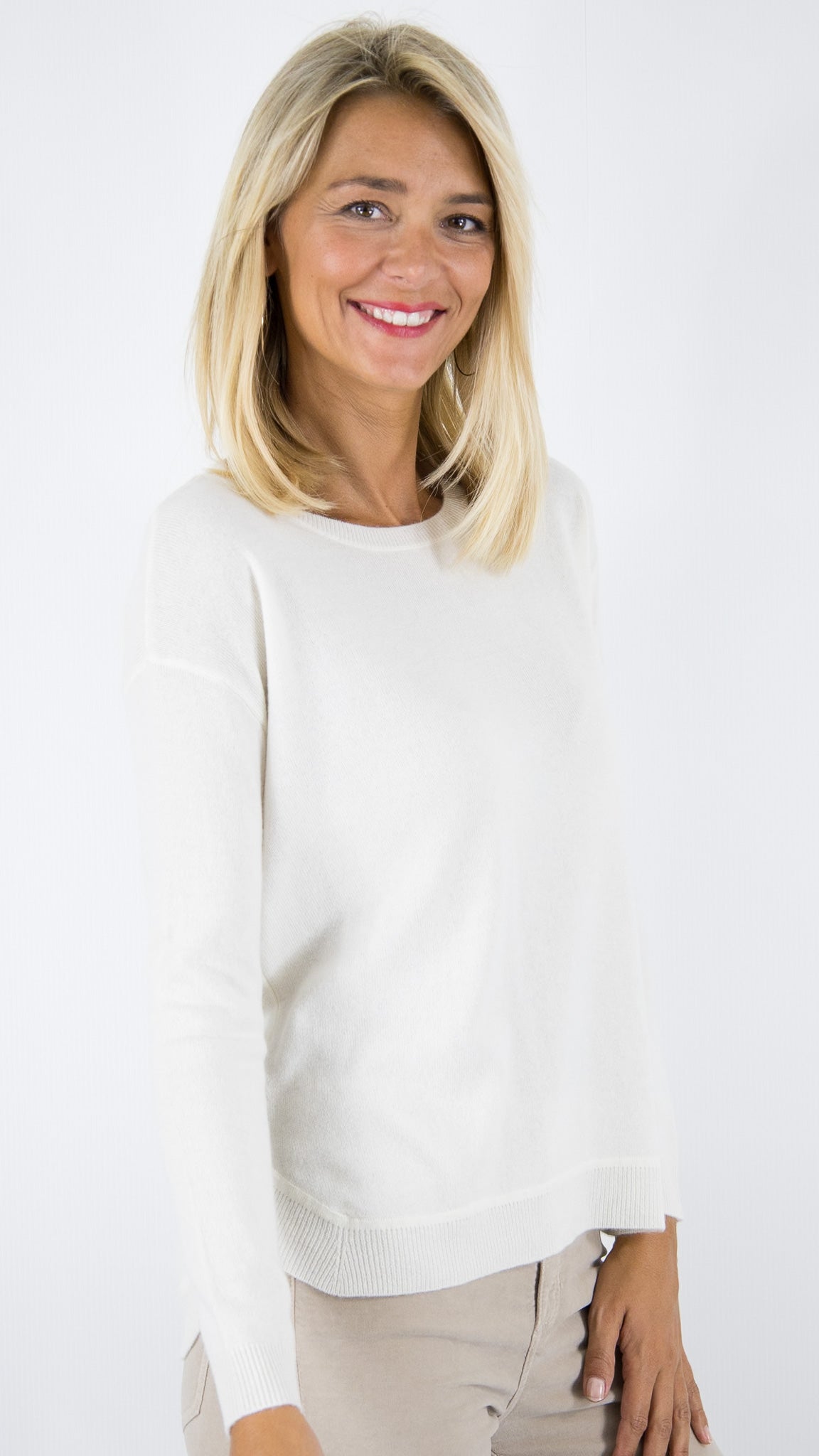 PULL EN CACHEMIRE POUR FEMME ESTHEME WES20A33H#COLOR_8322/CREME