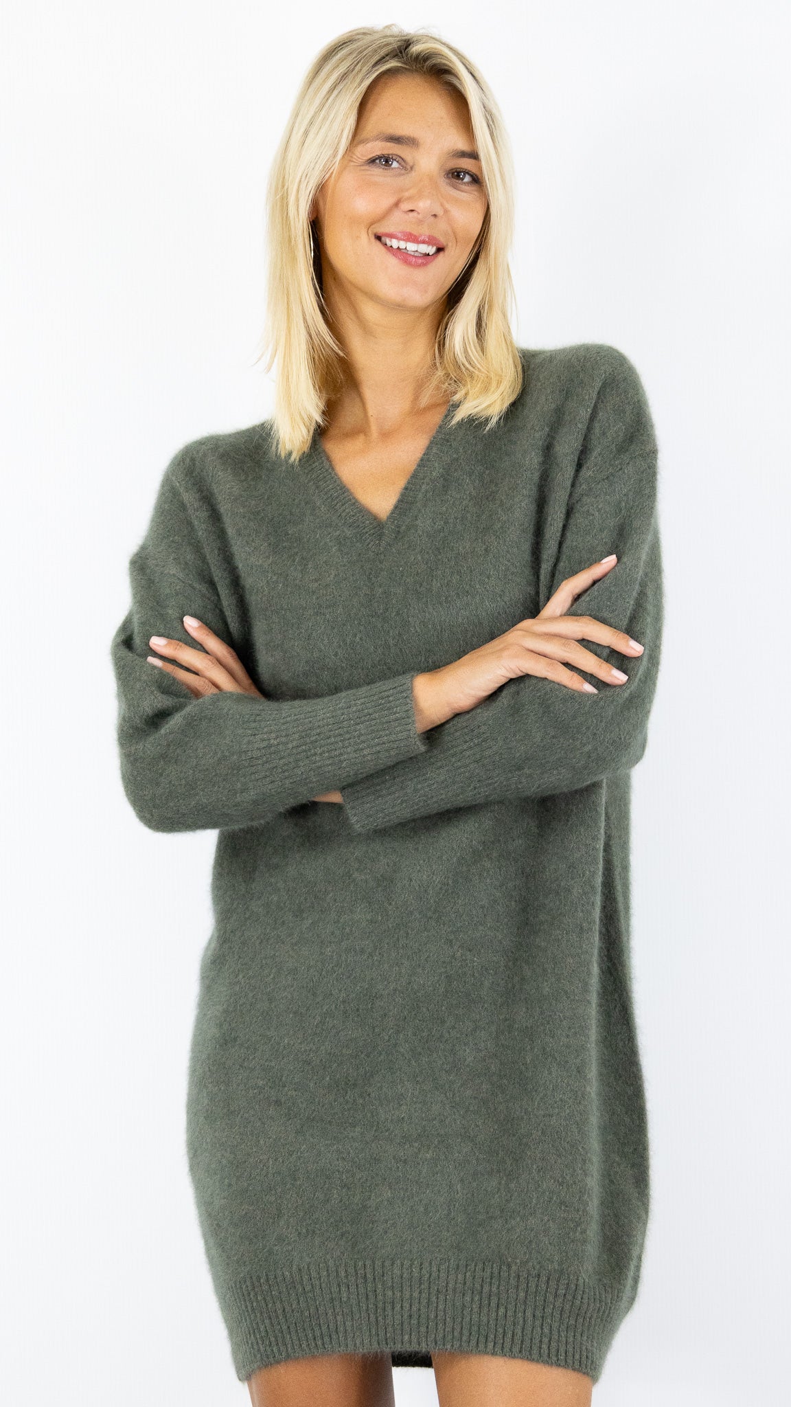 ROBE COL V EN RACCOON ESTHEME WES2411HR/1#color_2109/VEGETAL