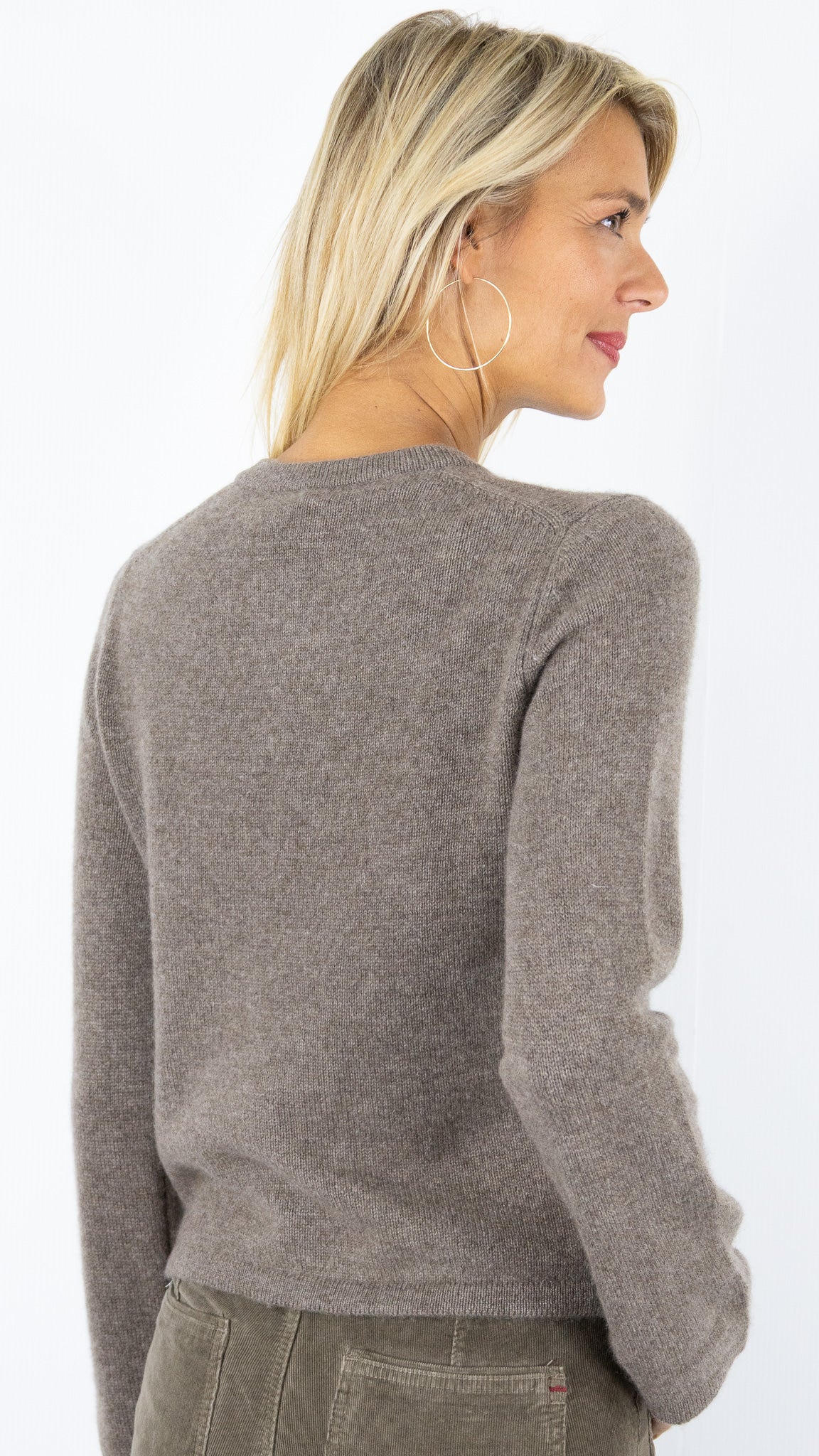 CARDIGAN AVEC 2 POCHES POUR FEMME EN CACHEMIRE ESTHEME WES25026H#COLOR_17010/TOAST