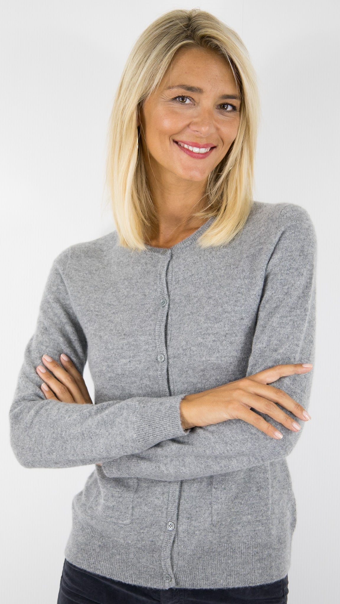 CARDIGAN EN CACHEMIRE POUR FEMME ESTHEME WES25112H#COLOR_71137/HUSKY