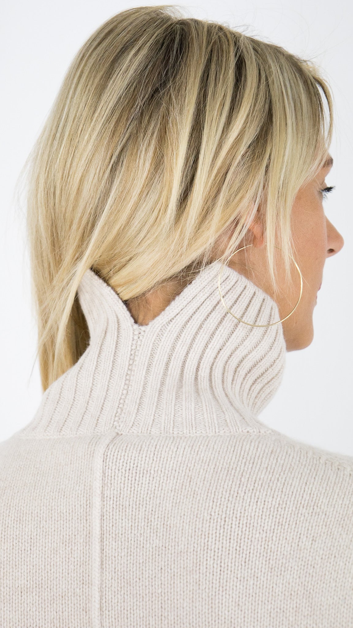 PULL COL ROULE EPAIS FEMME LIN BEIGE ESTHEME WES25A08H