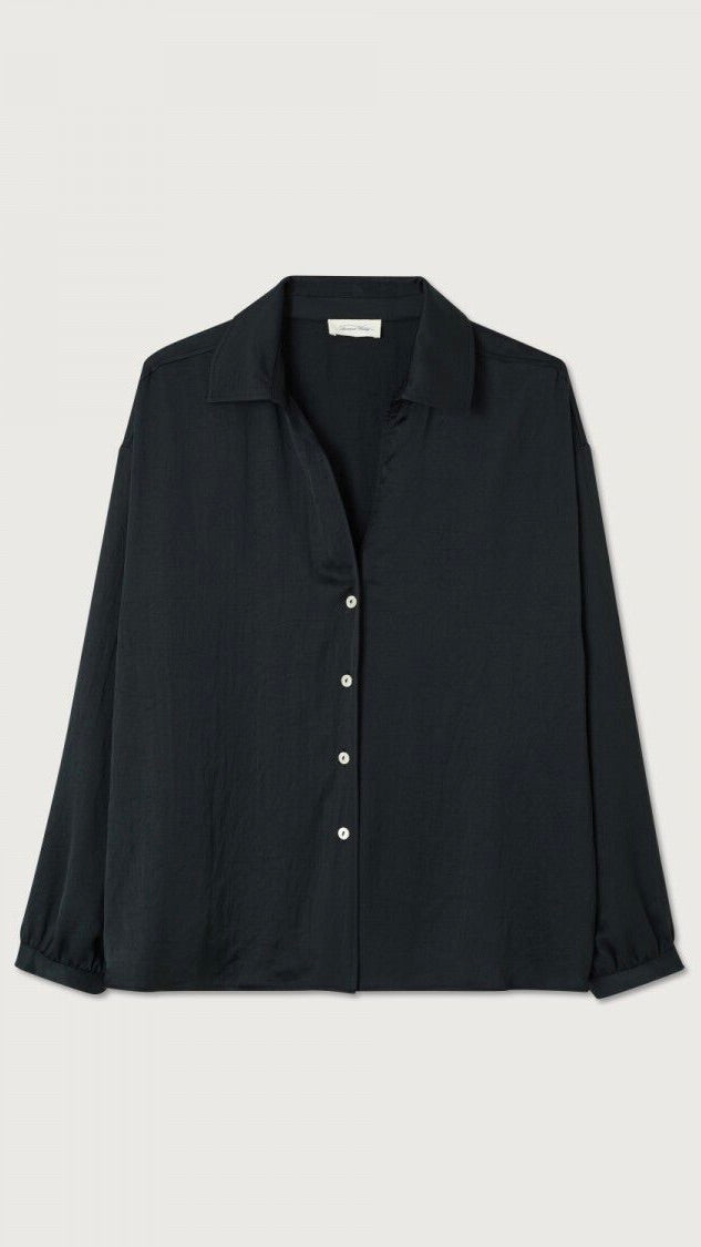 CHEMISE AMPLE SATINEE AMERICAN VINTAGE WIDLAND REGLISSE NOIR