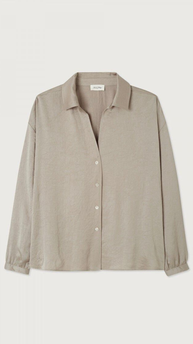 CHEMISE AMPLE SATINEE AMERICAN VINTAGE WIDLAND TOUNDRA BEIGE