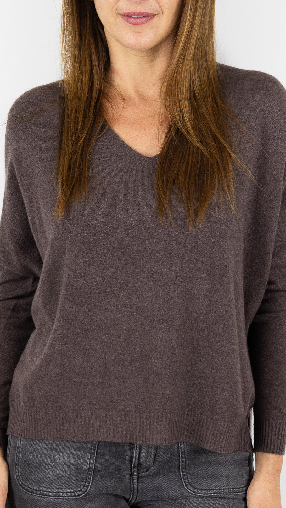 PULL V AMPLE ALEXANDRE LAURENT Z8840#COLOR_FRENCH/CHOCO