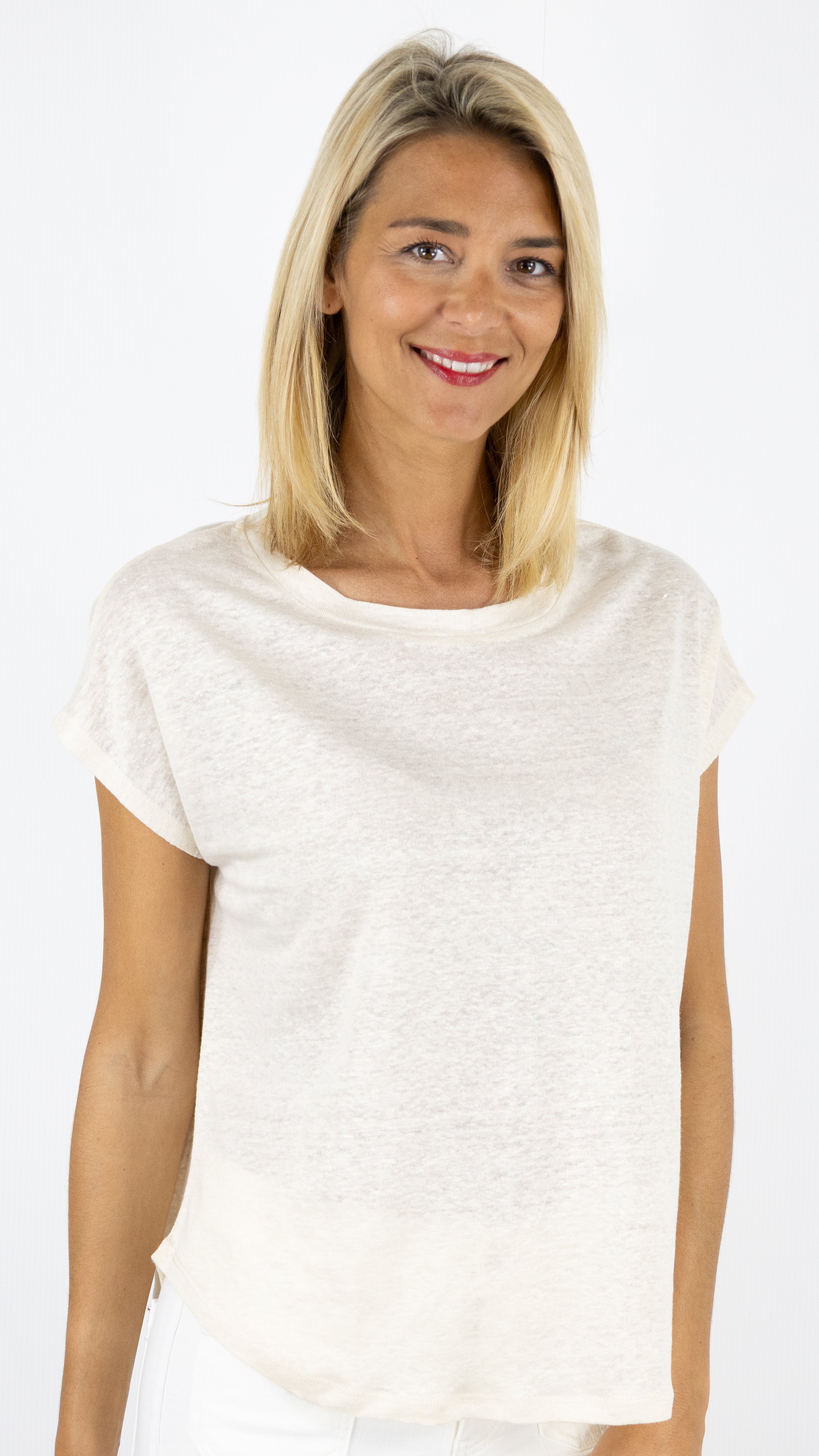 TEE-SHIRT EN LIN COL BATEAU NOT SHY ZOE#COLOR_CLOUDY CREAM/ECRU