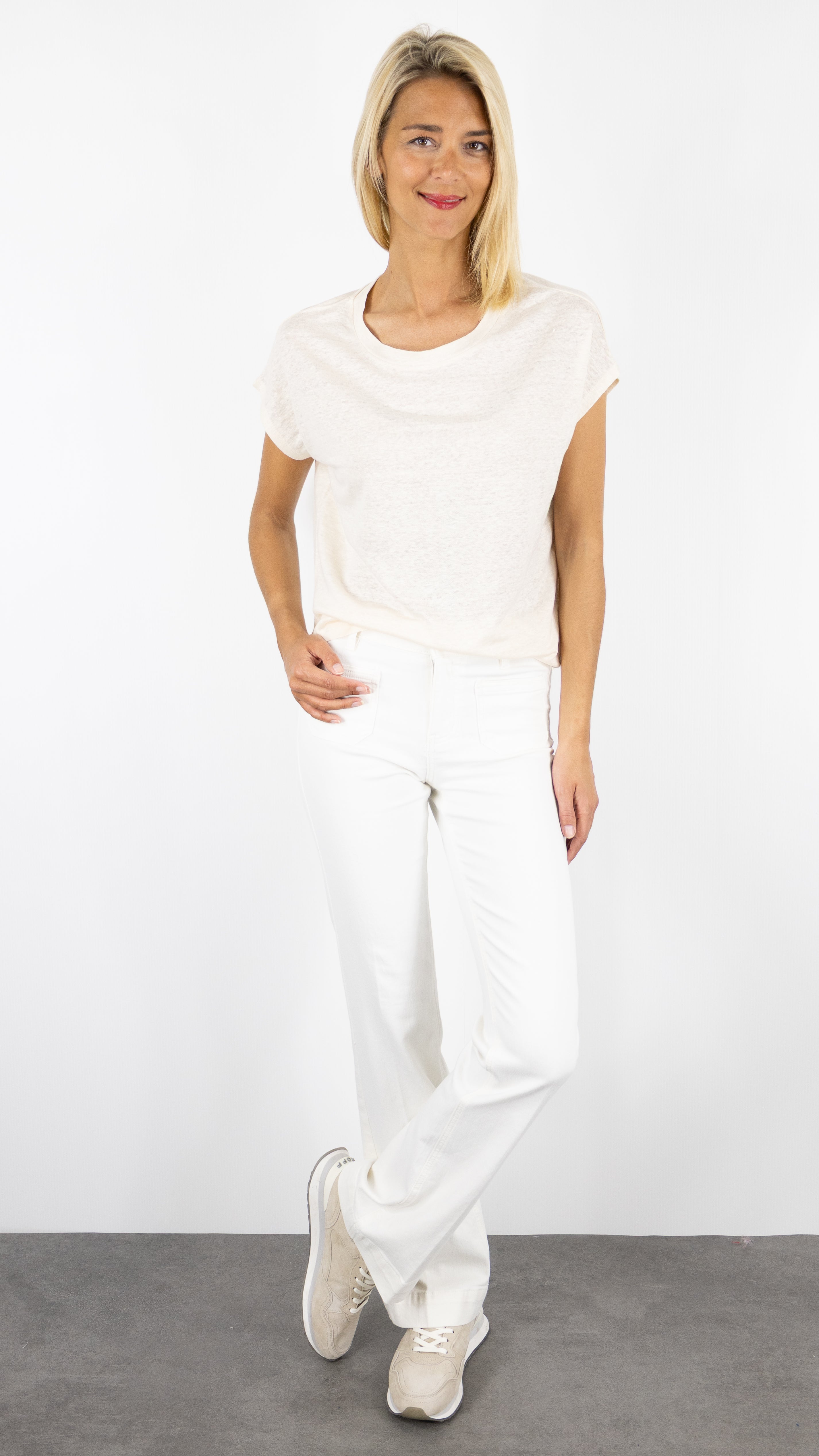 TEE-SHIRT EN LIN COL BATEAU NOT SHY ZOE#COLOR_CLOUDY CREAM/ECRU