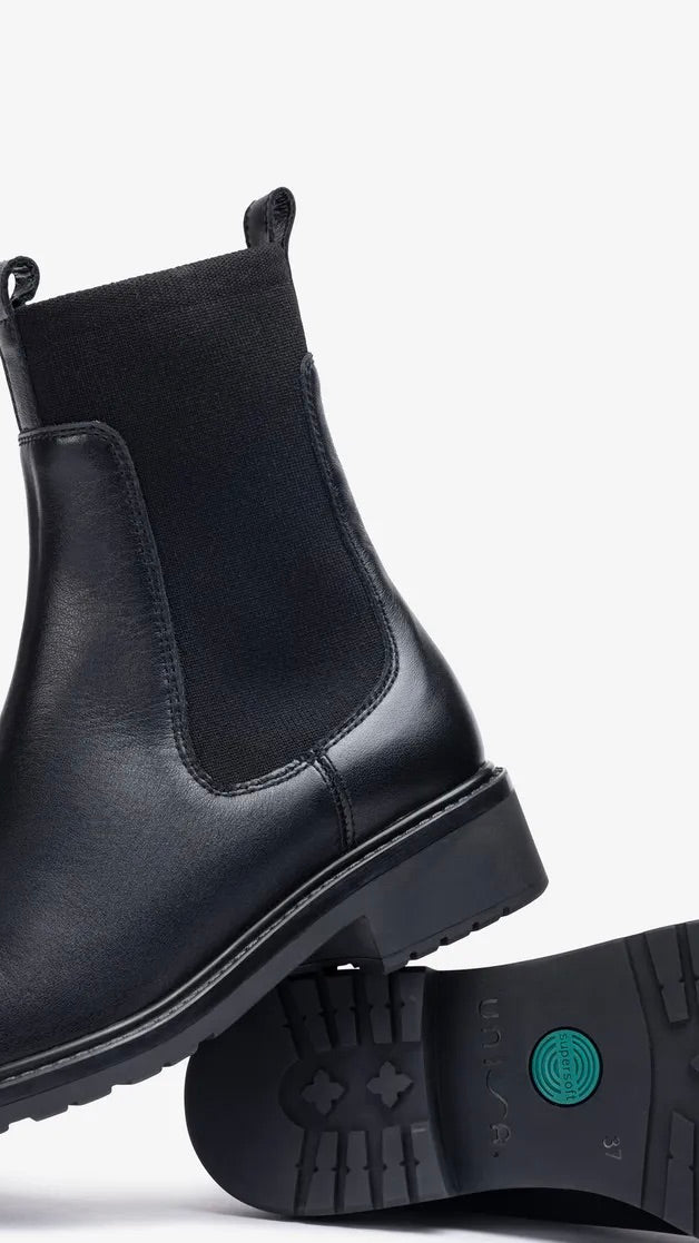 BOOTS EN CUIR UNISA ERIC NOIR