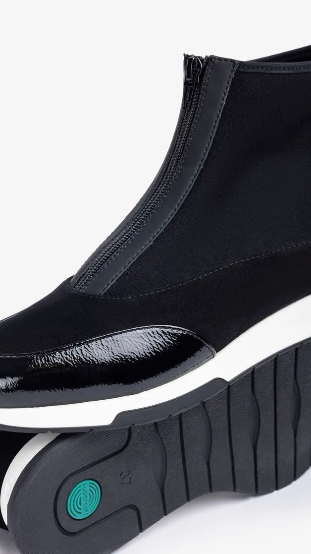 BASKETS MONTANTES ZIPPEES FLUVIO UNISA NOIR