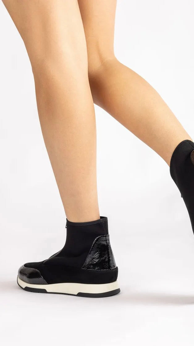BASKETS MONTANTES ZIPPEES FLUVIO UNISA NOIR