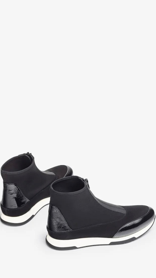 BASKETS MONTANTES ZIPPEES FLUVIO UNISA NOIR