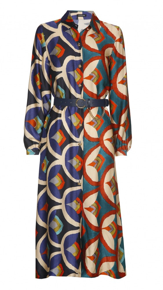 ROBE CHEMISE LONGUE IMPRIMEE CAROLINE BISS 4112 MULTICO
