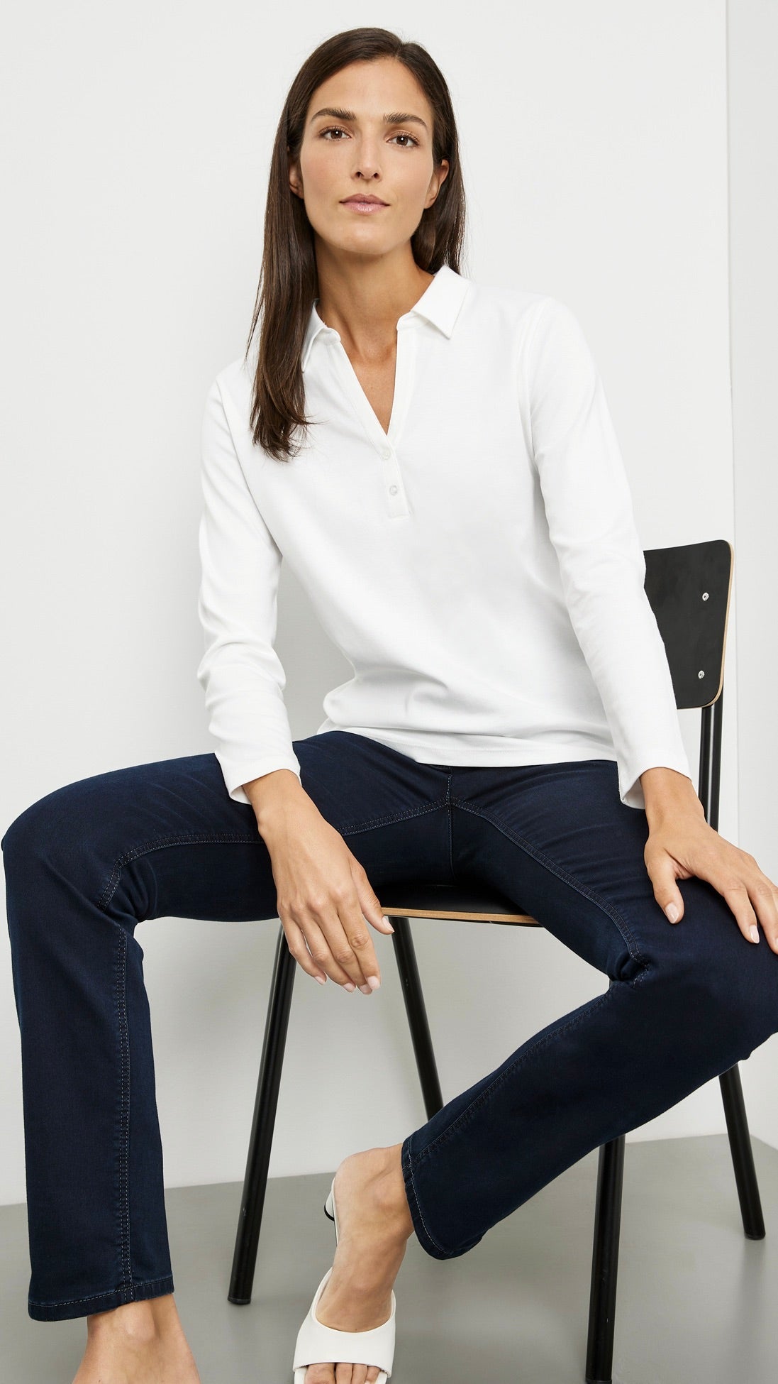 TEE SHIRT POLO GERRY WEBER 977040 44013 ECRU