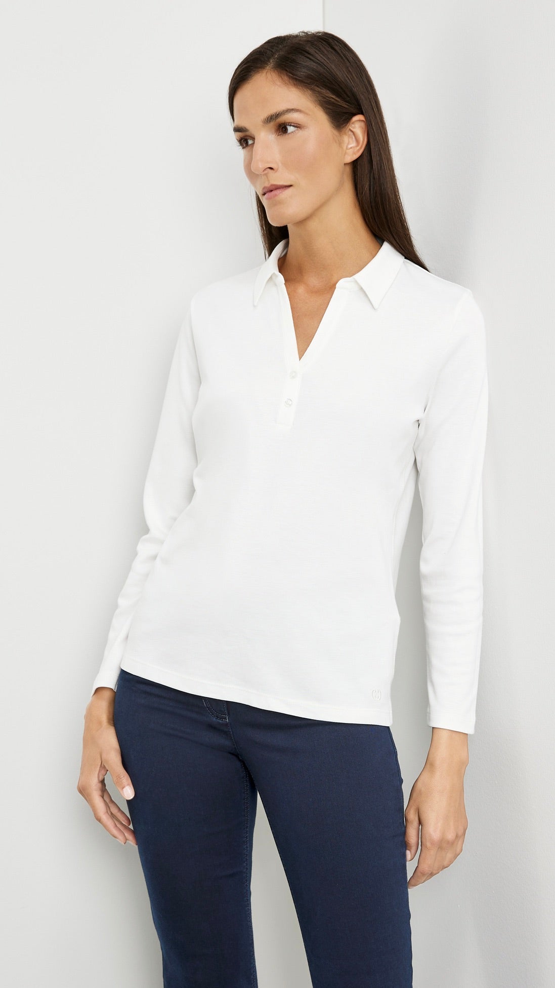 TEE SHIRT POLO GERRY WEBER 977040 44013 ECRU