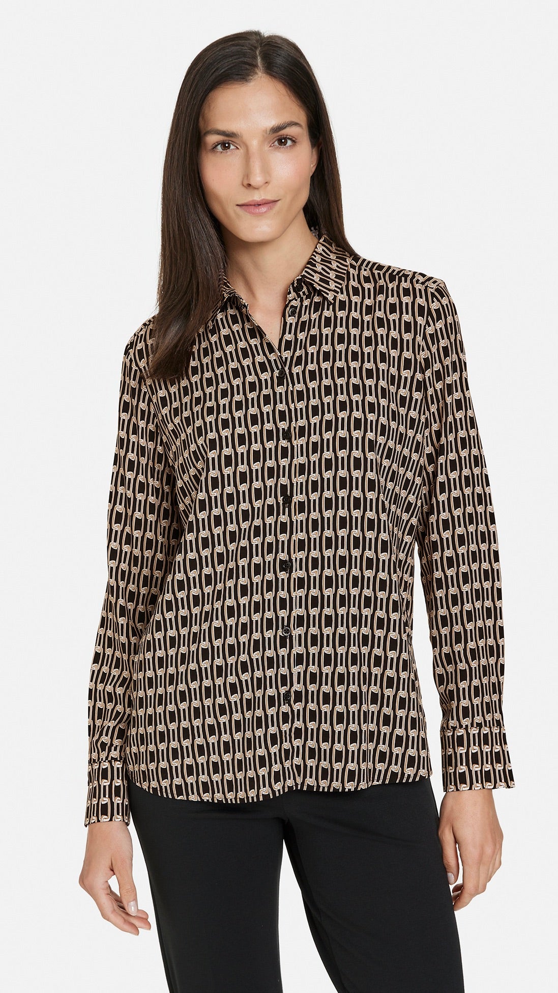 BLOUSE FLUIDE IMPRIMEE 965018 31442 BEIGE NOIR