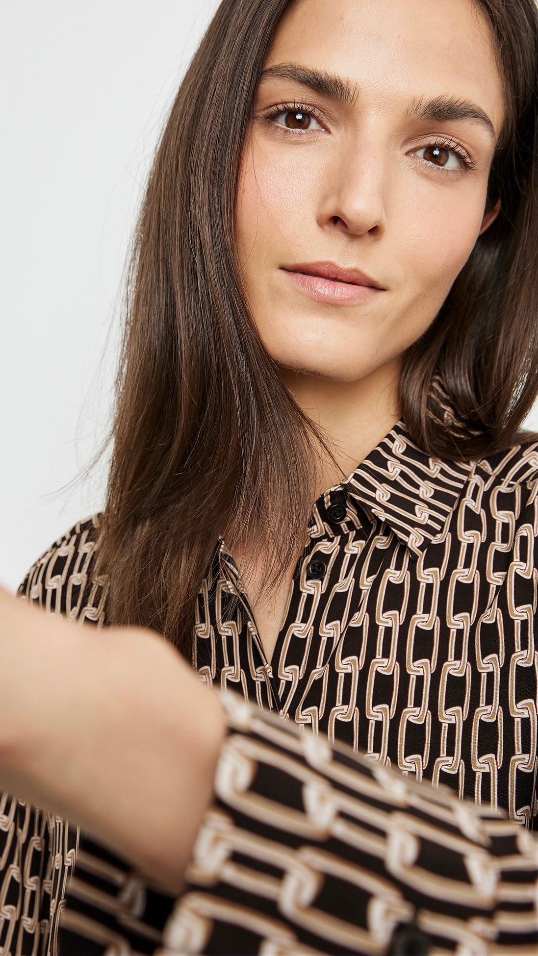BLOUSE FLUIDE IMPRIMEE 965018 31442 BEIGE NOIR
