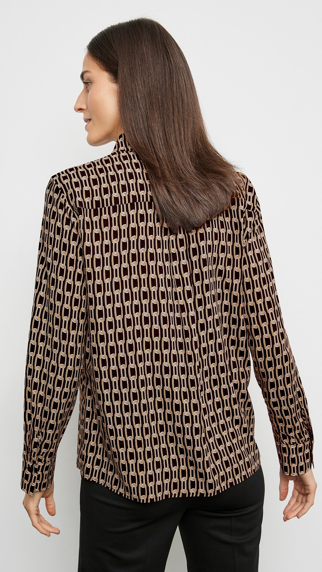 BLOUSE FLUIDE IMPRIMEE 965018 31442 BEIGE NOIR