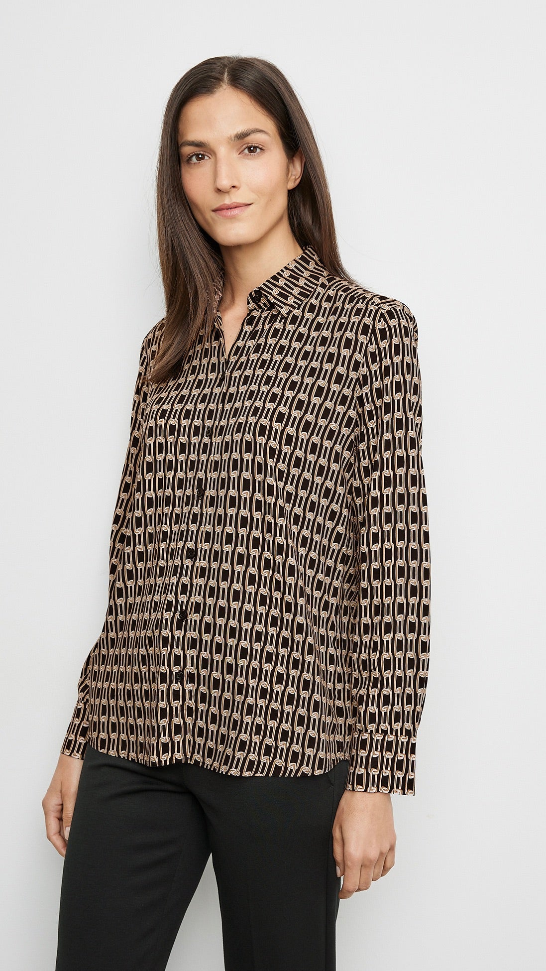 BLOUSE FLUIDE IMPRIMEE 965018 31442 BEIGE NOIR