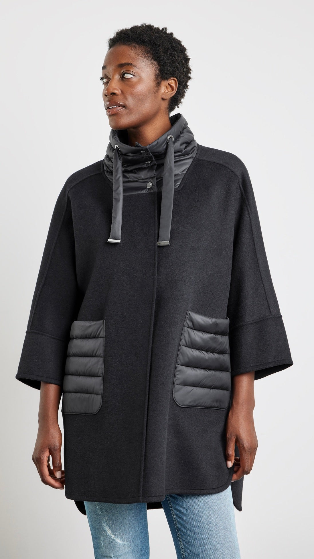 MANTEAU CAPE BIMATIERE OVERSIZE GERRY WEBER 250216 31135 MARINE