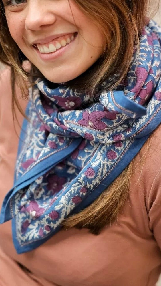 ECHARPE IMPRIMEE EN COTON UMA BELLEMME #color_figue