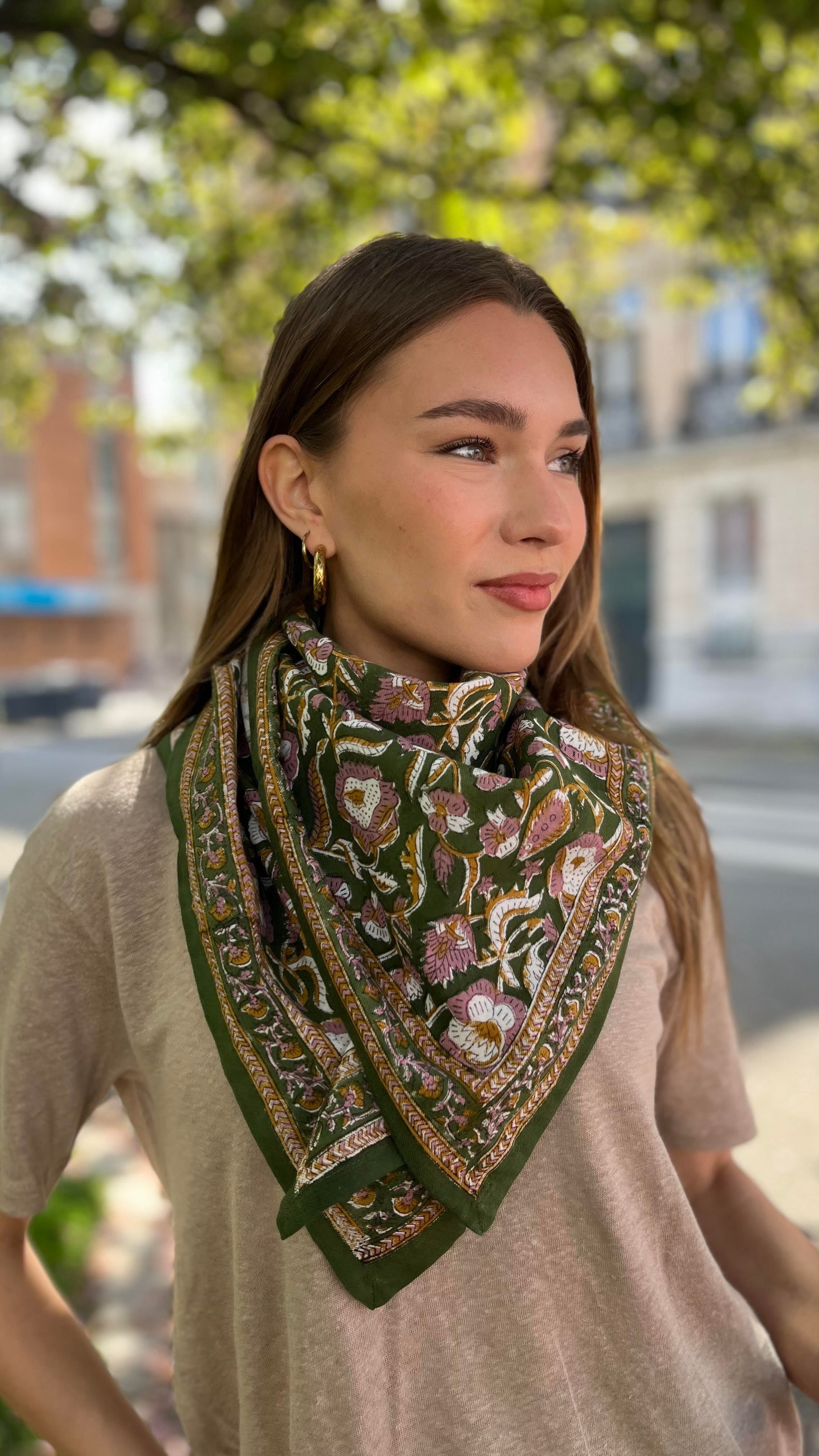 ETOLE IMPRIMEE EN COTON BËLLEMME JAYA KAKI