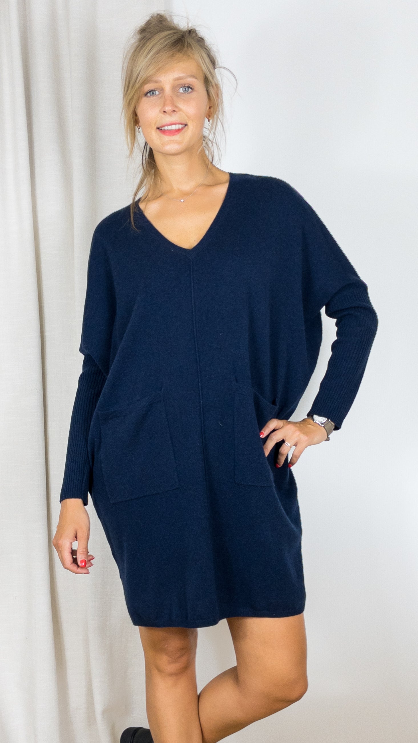 ROBE AMPLE CACHEMIRE PELAGIA NOT SHY MARINE