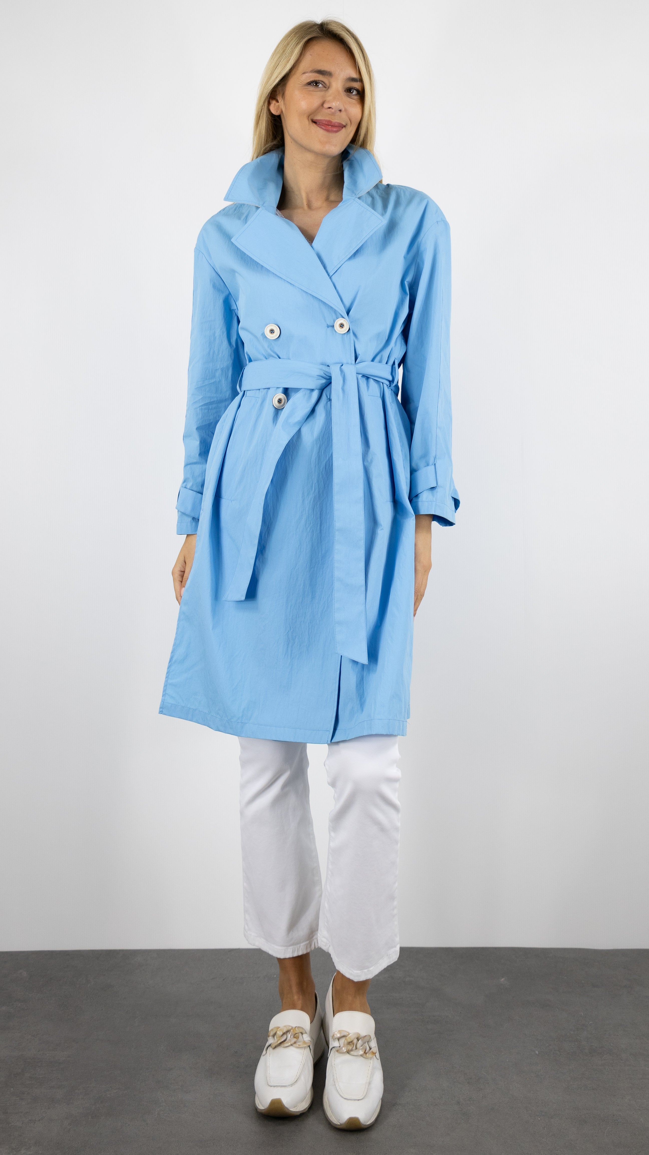 MANTEAU TRENCH LECAILLE LN33 TRENCH AND COAT CIEL#color_03/BLEU