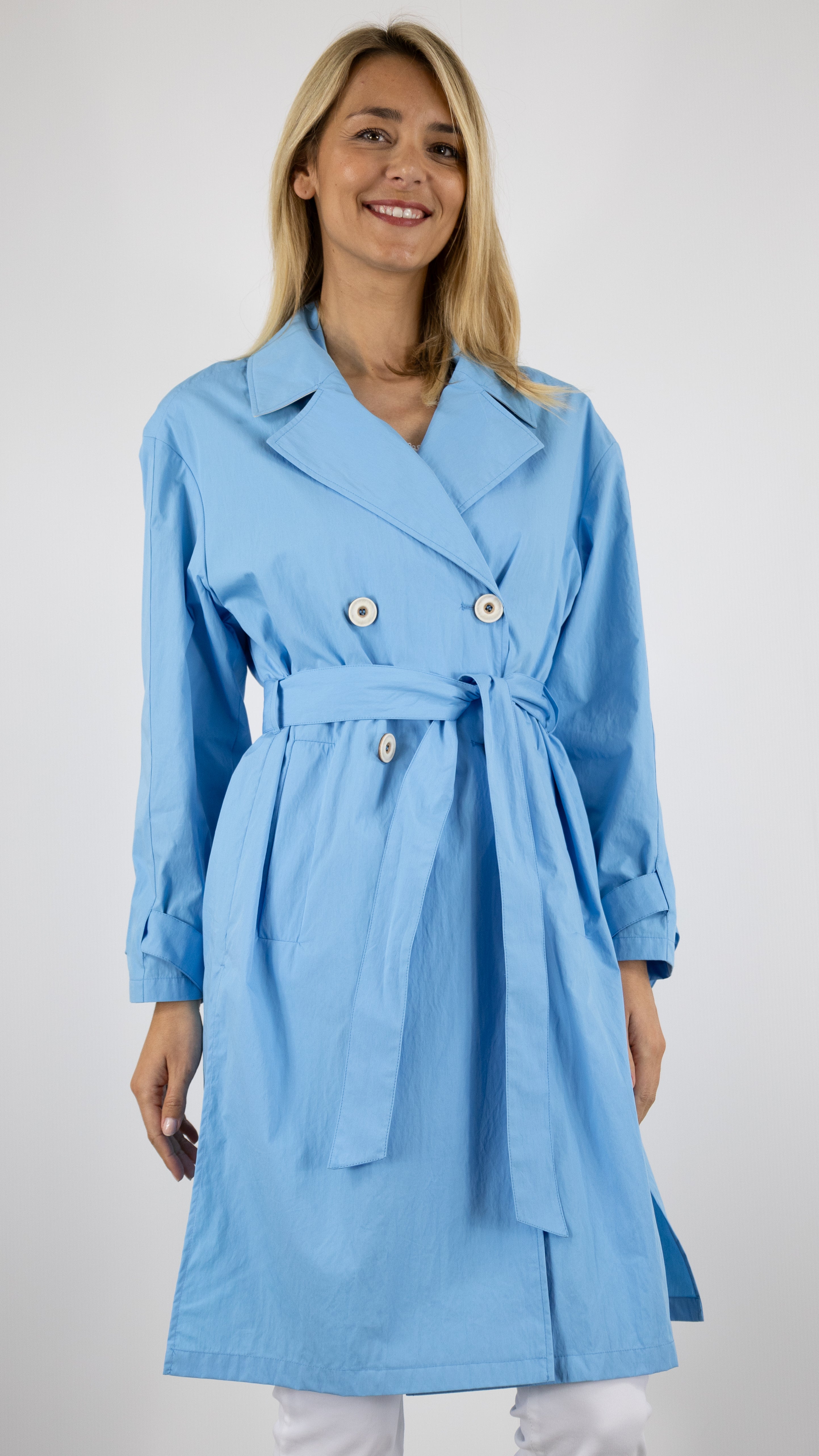 MANTEAU TRENCH LECAILLE LN33 TRENCH AND COAT CIEL#color_03/BLEU