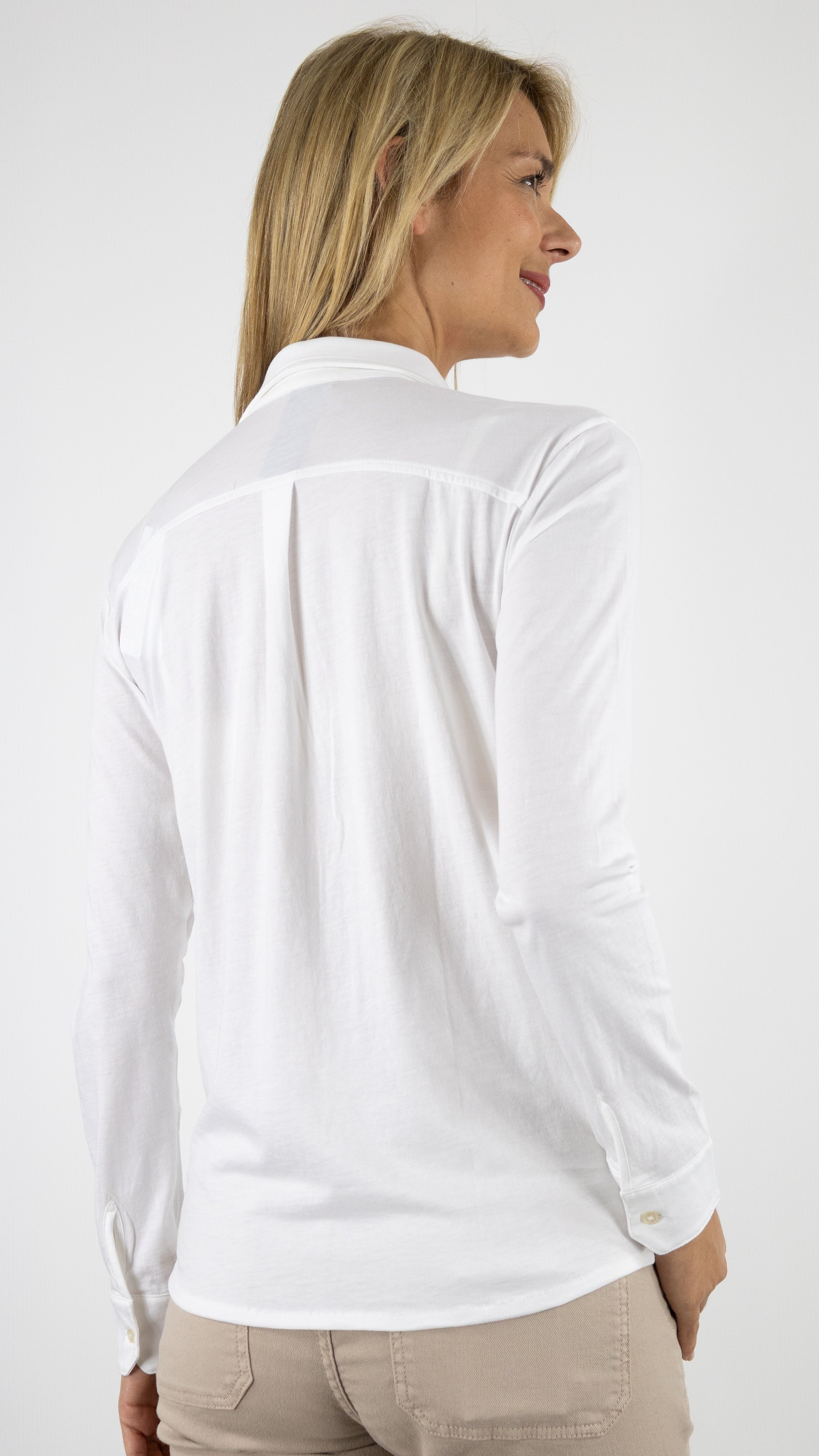 TEE SHIRT CHEMISE EN COTON PIMA ELLA ANONYM #color_blanc