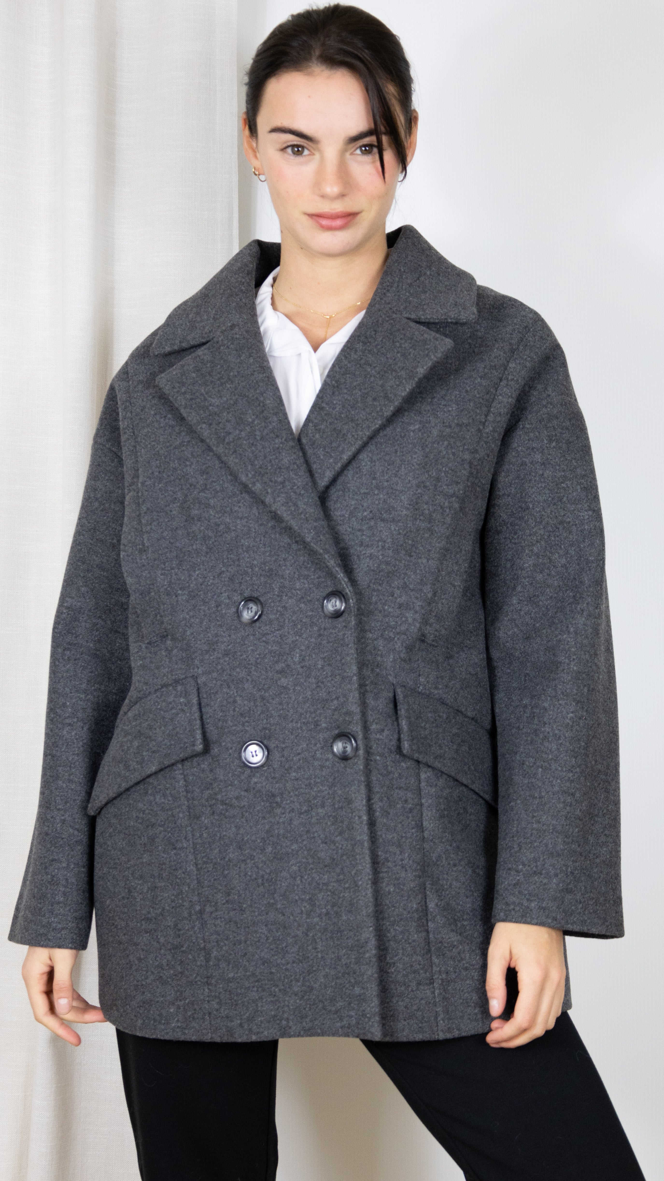 CABAN EN LAINE 05335 STUDIO PARISIEN GRIS 