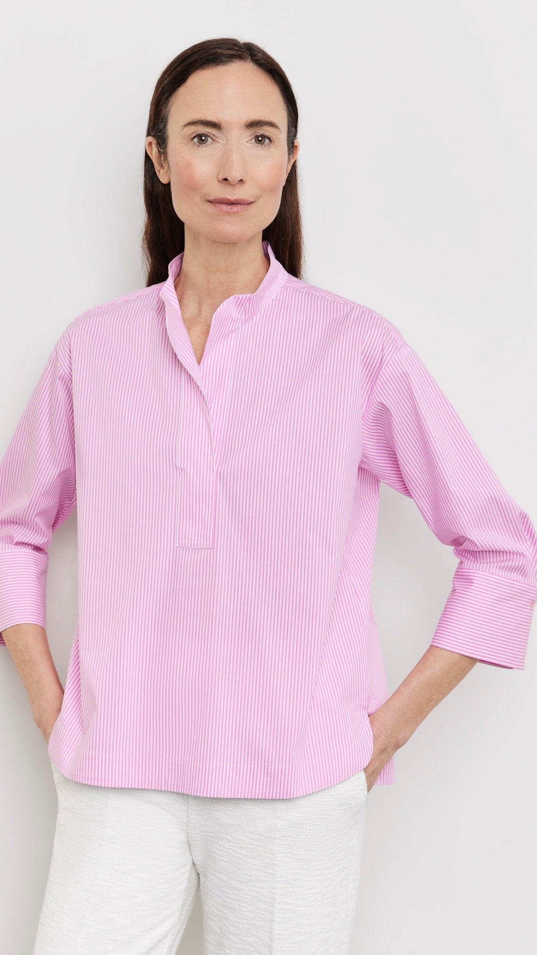 BLOUSE AMPLE RAYÉE 965049 66421 GERRY WEBER ROSE#color_3096/rose