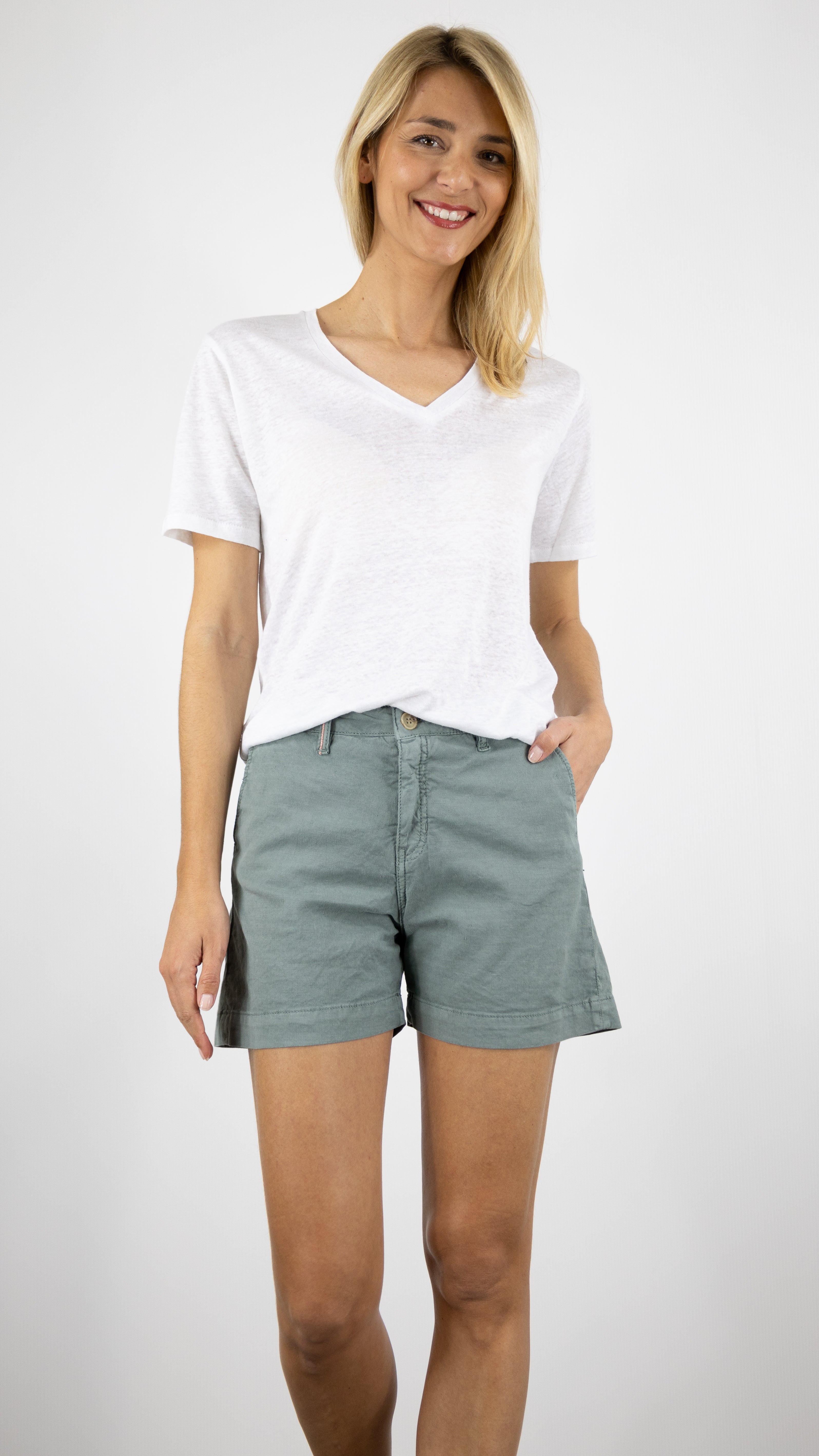 SHORT CHINO ANTON ISLOW#color_JADE/VERT MOYEN