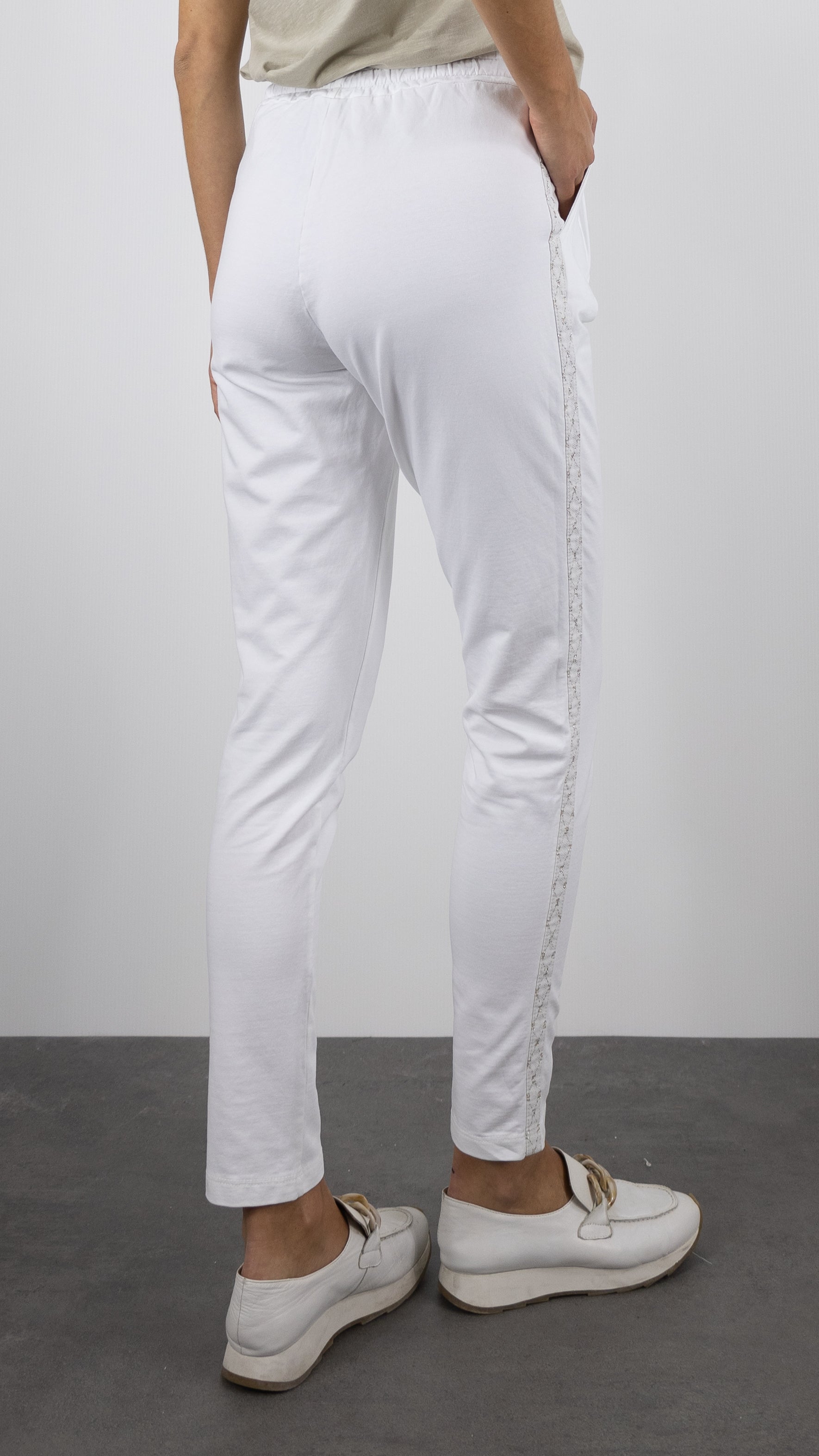 PANTALON JOGGING LUREX PTL3520 PAKO LITTO BLANC