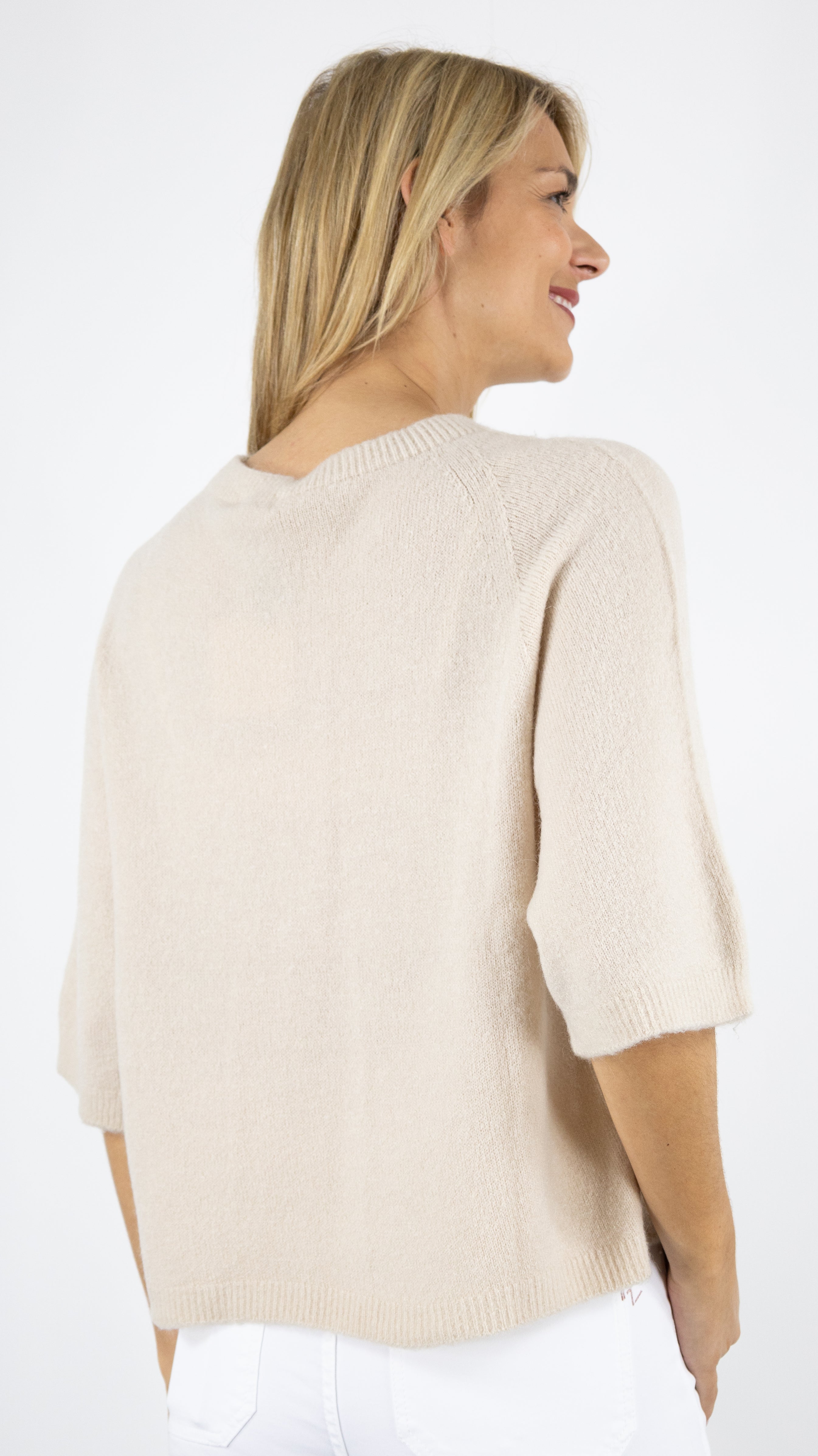 PULL EVASE MANCHES 3/4 NAIS 2114#color_beige