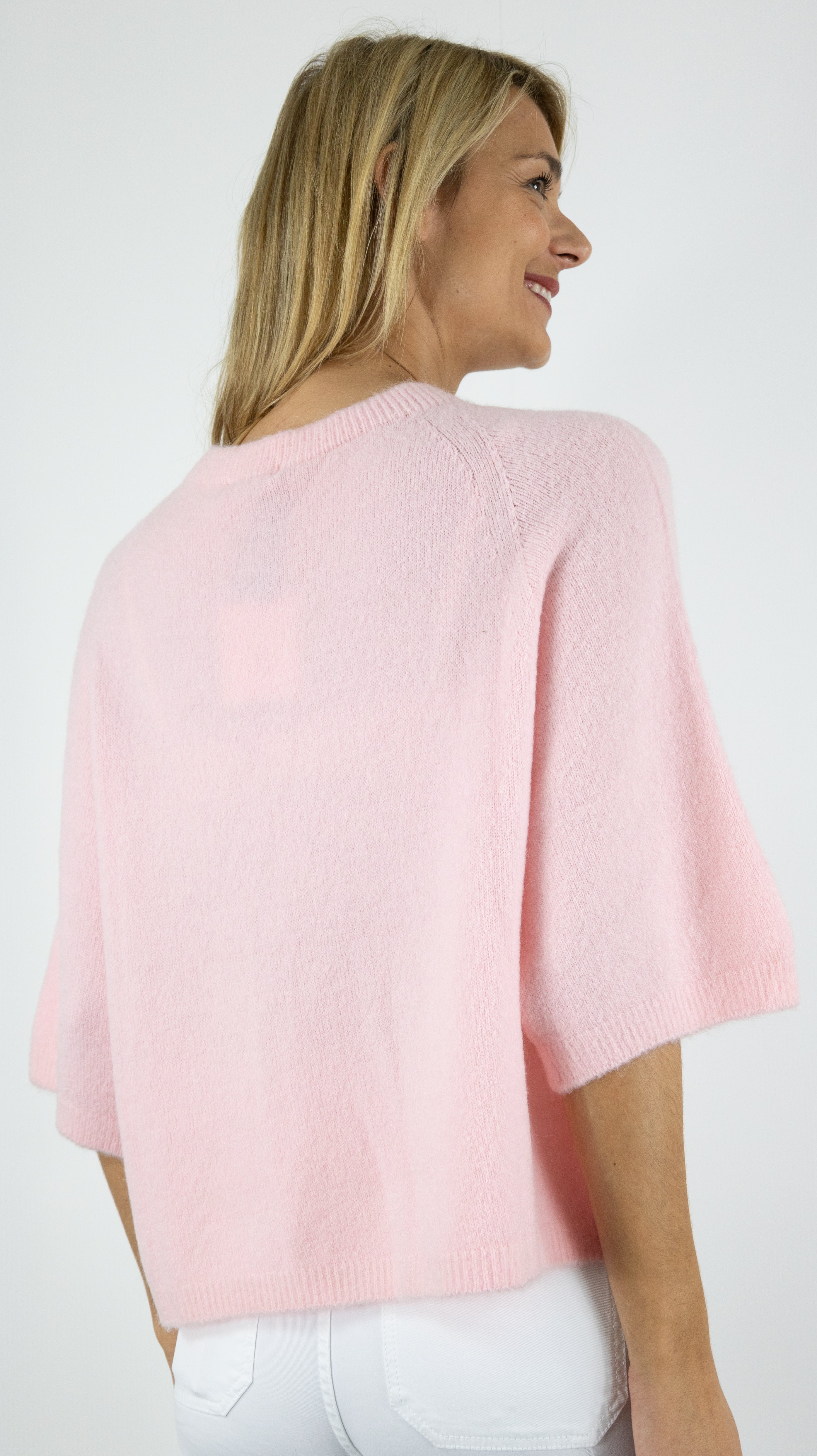 PULL EVASE MANCHES 3/4 NAIS 2114#color_rose dragee