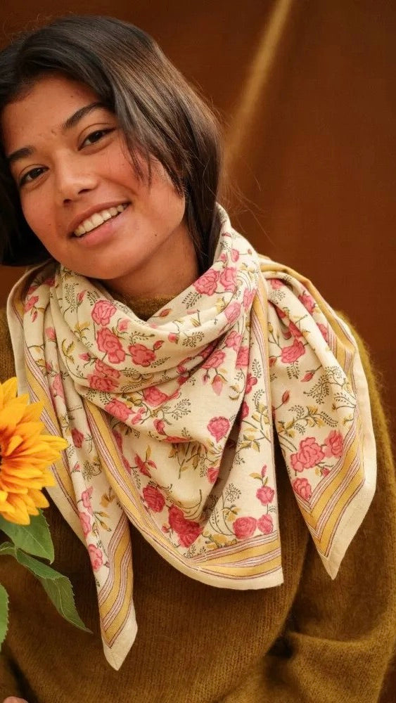 FOULARD IMPRIME PIVOINE EN COTON BELLEMME COLETTE