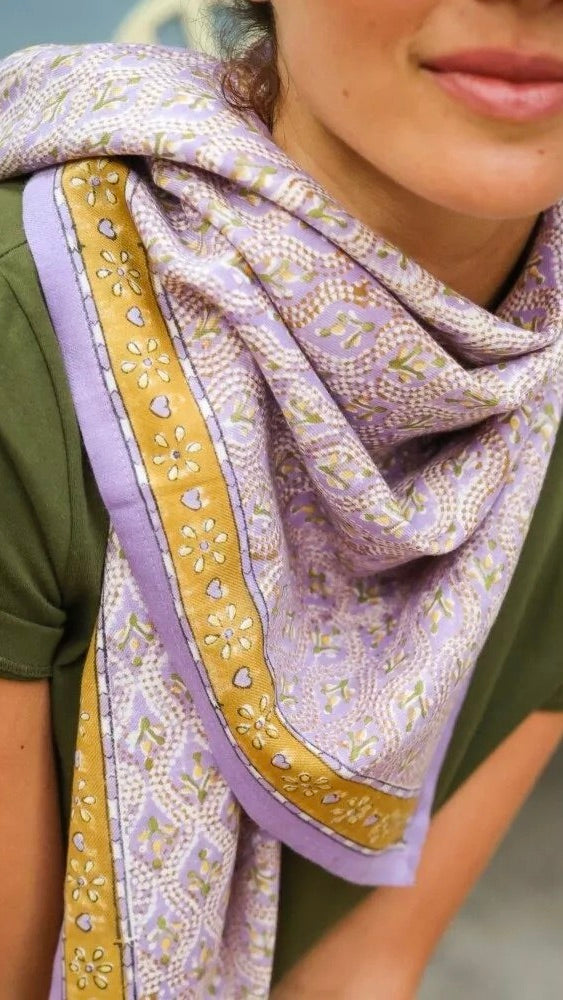 FOULARD IMPRIME BELLEMME VICTORIA LILAS