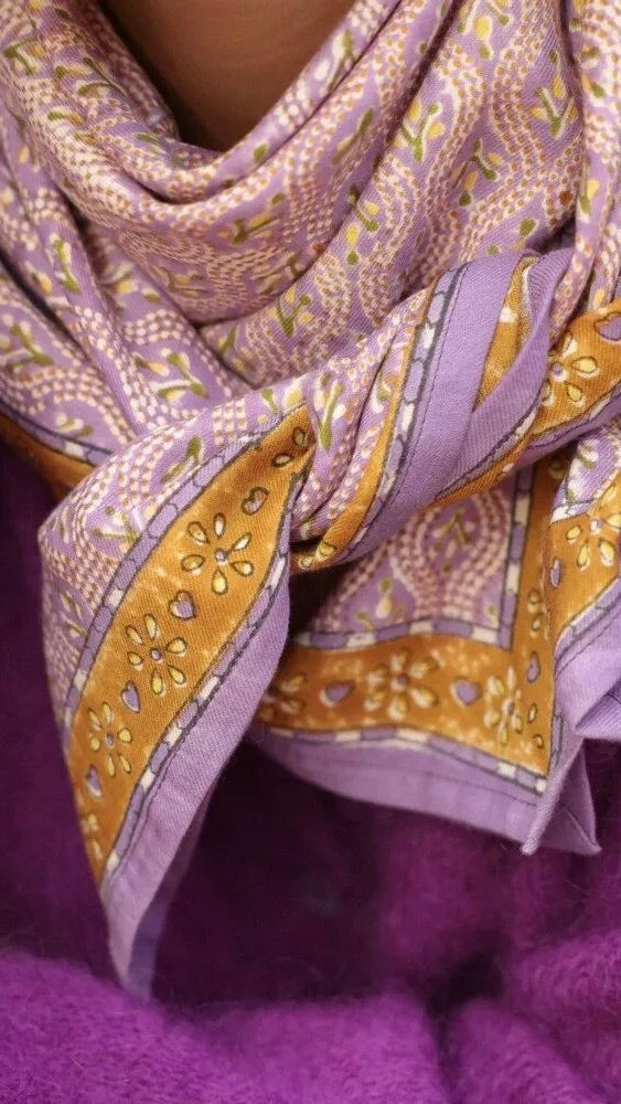 FOULARD IMPRIME BELLEMME VICTORIA LILAS