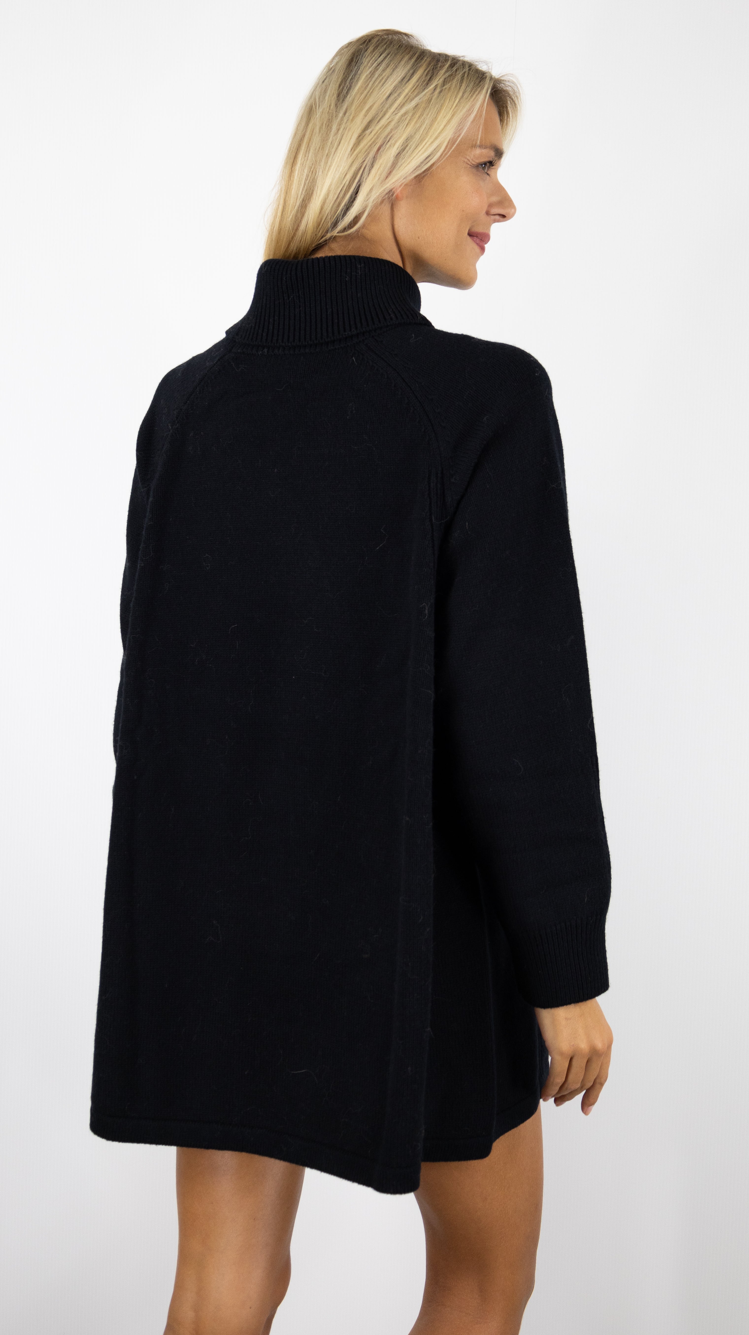 ROBE PULL COL ROULE EN MAILLE ROBE BASH MEDEE#COLOR_NOIR