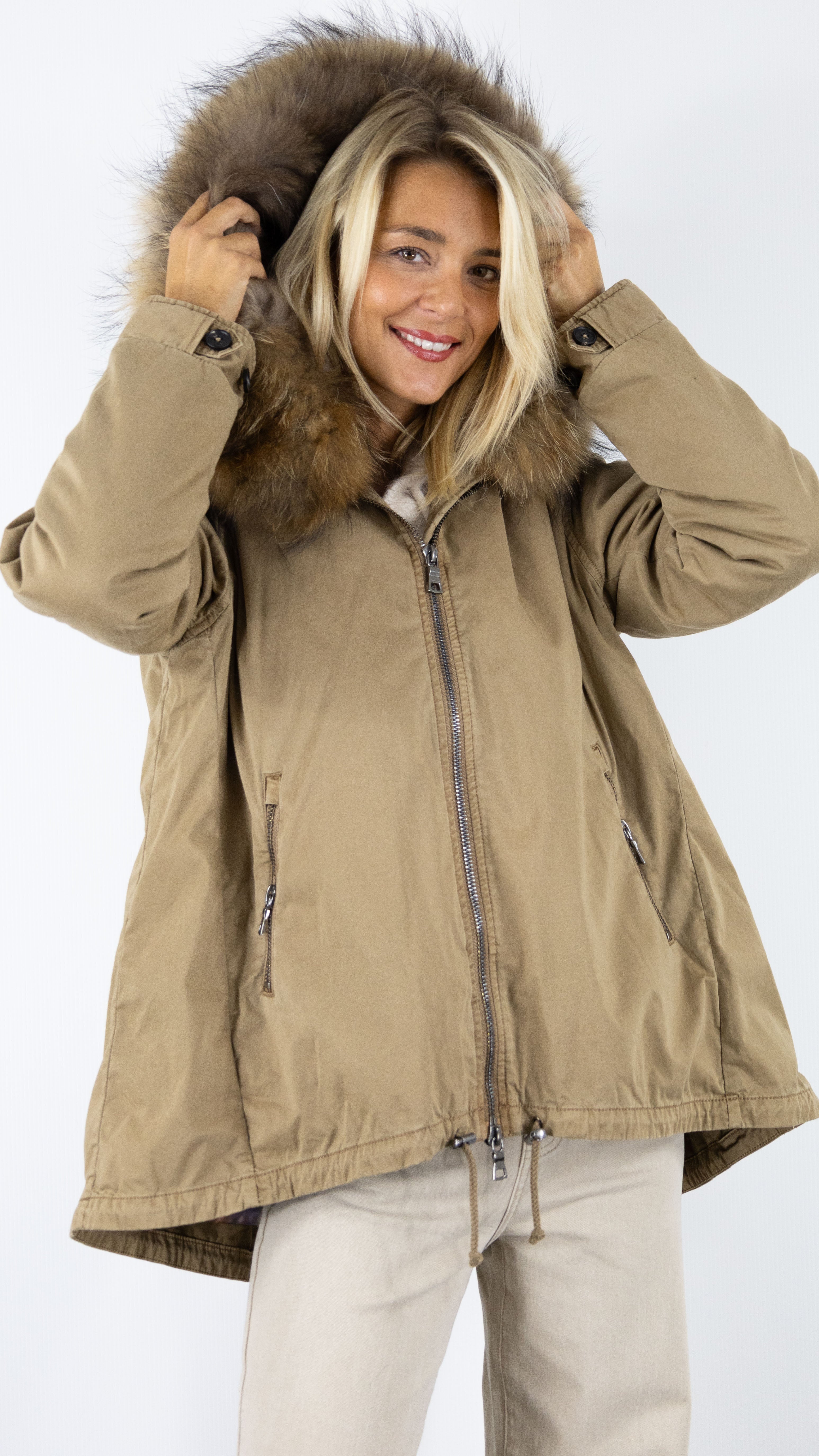 PARKA COURTE EVASEE RACOON BLONDE N°8 RENNES 515 CROISSANT