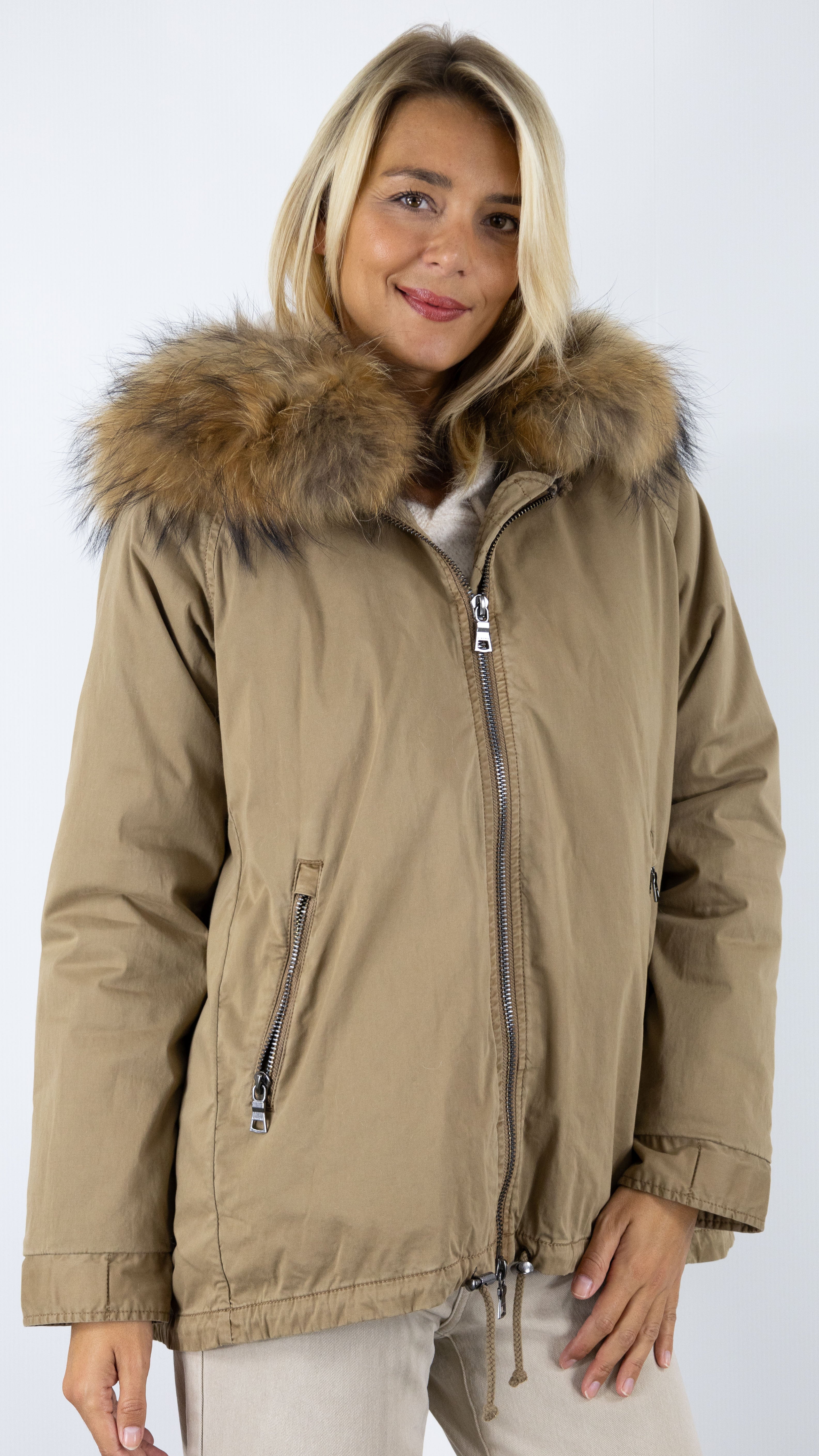 PARKA COURTE EVASEE RACOON BLONDE N°8 RENNES 515 CROISSANT